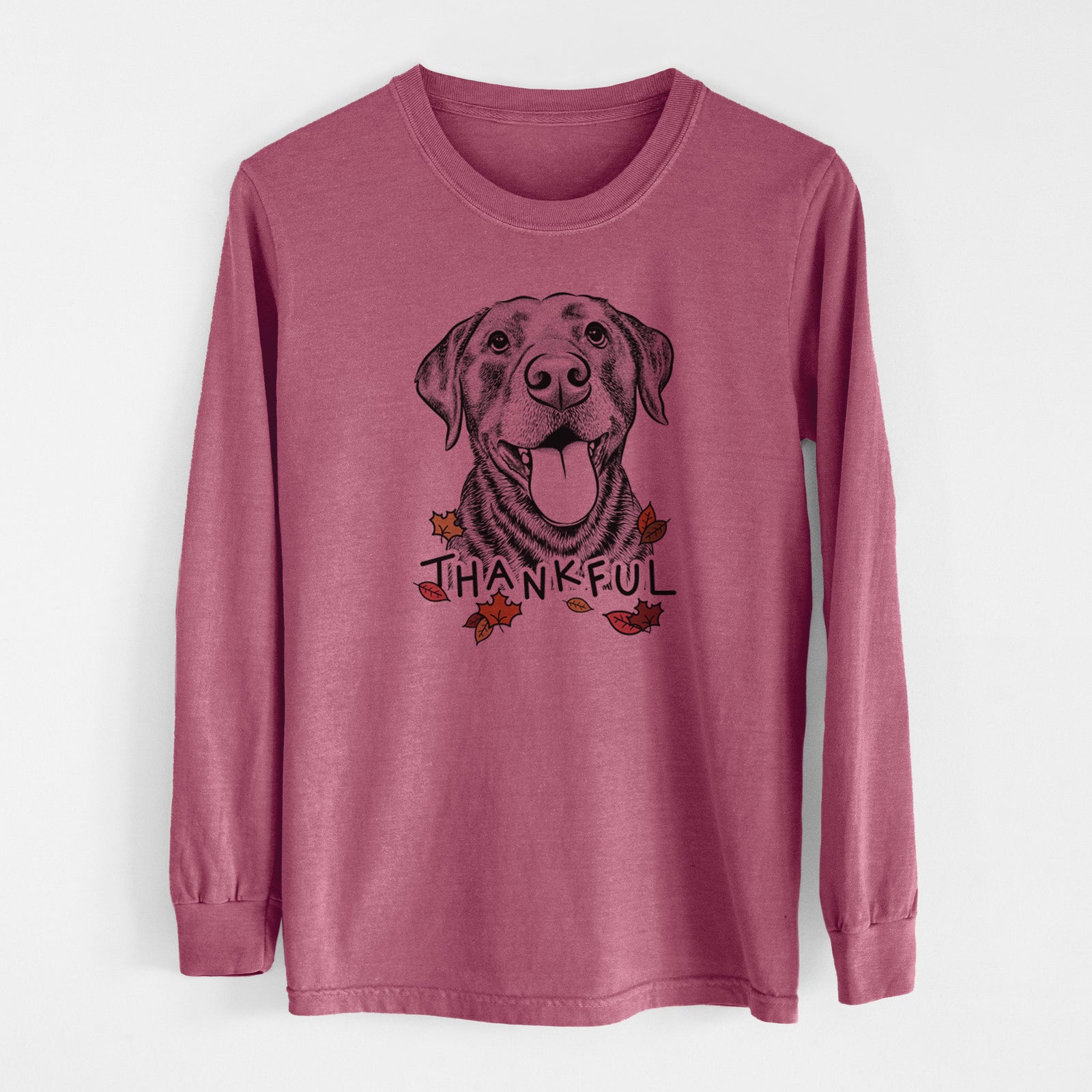Thankful Gwen the Labrador Retriever - Men's Heavyweight 100% Cotton Long Sleeve