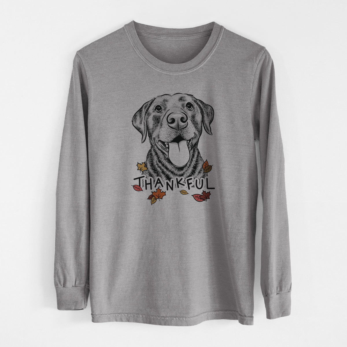 Thankful Gwen the Labrador Retriever - Men's Heavyweight 100% Cotton Long Sleeve