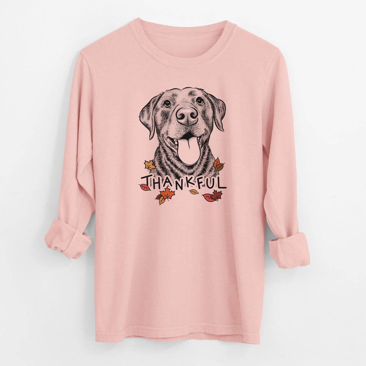 Thankful Gwen the Labrador Retriever - Men's Heavyweight 100% Cotton Long Sleeve