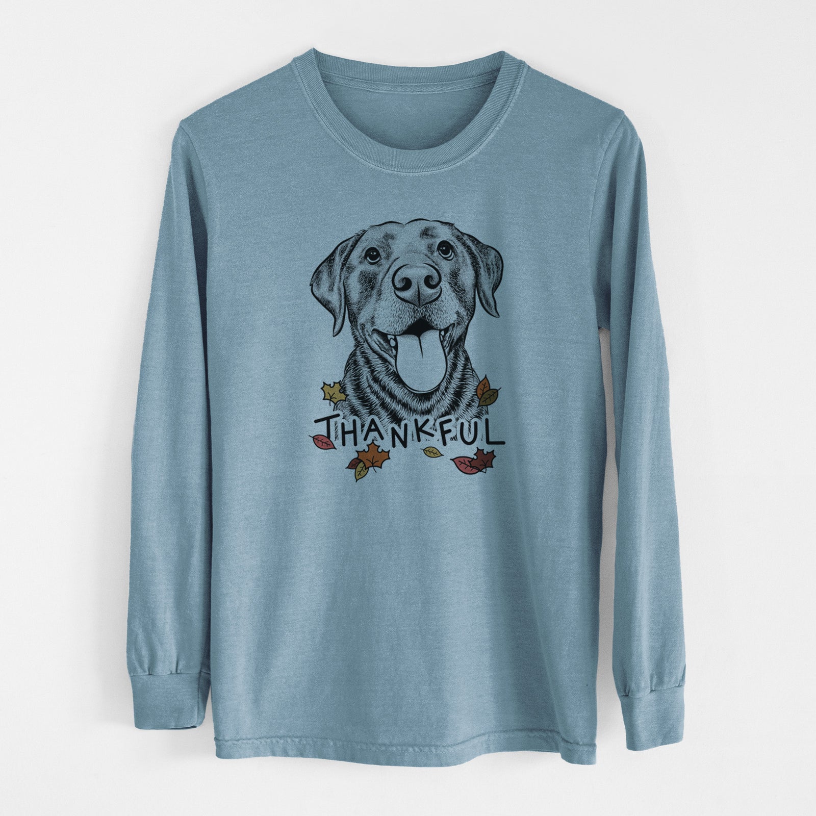 Thankful Gwen the Labrador Retriever - Men's Heavyweight 100% Cotton Long Sleeve