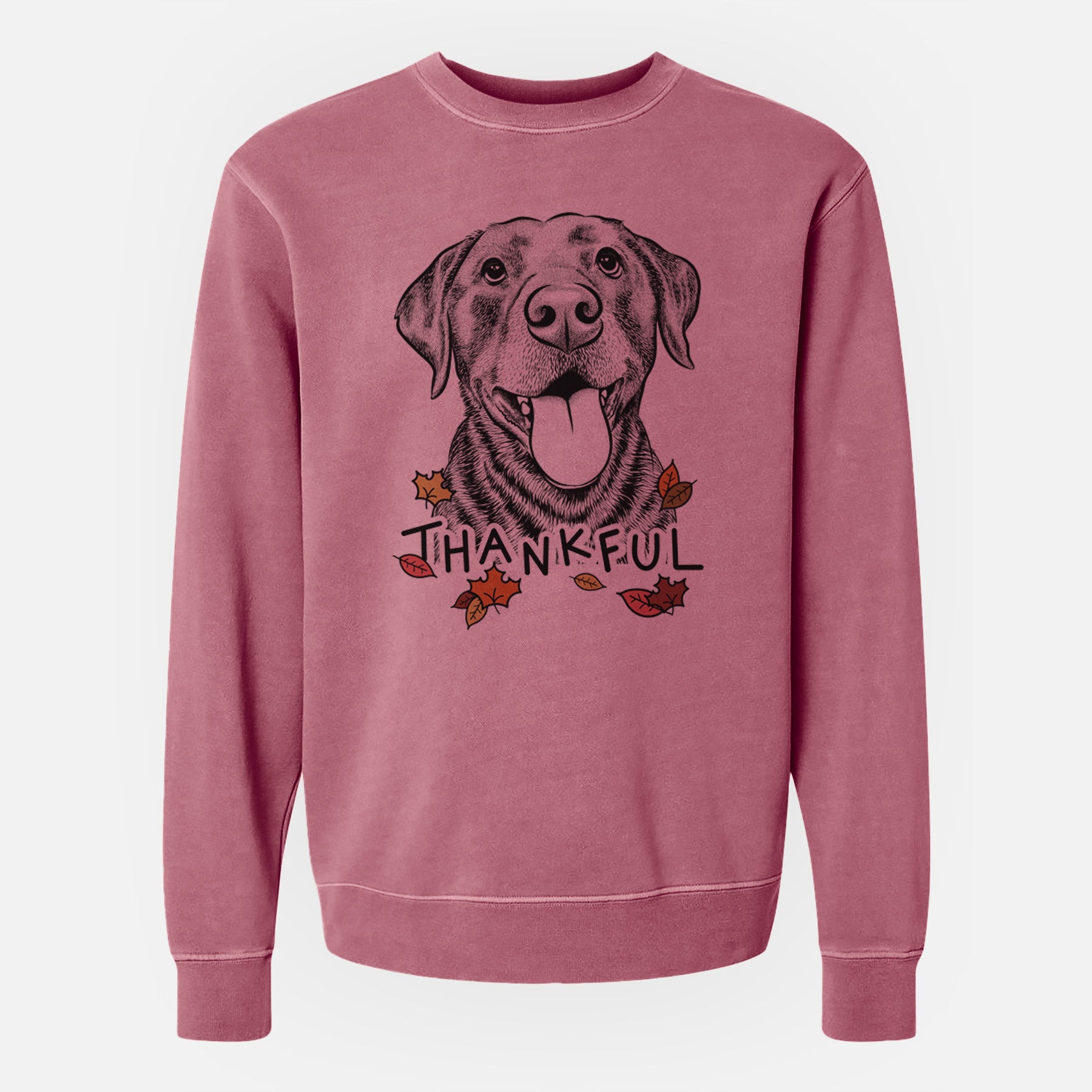 Thankful Gwen the Labrador Retriever - Unisex Pigment Dyed Crew Sweatshirt