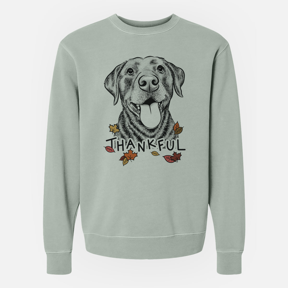 Thankful Gwen the Labrador Retriever - Unisex Pigment Dyed Crew Sweatshirt