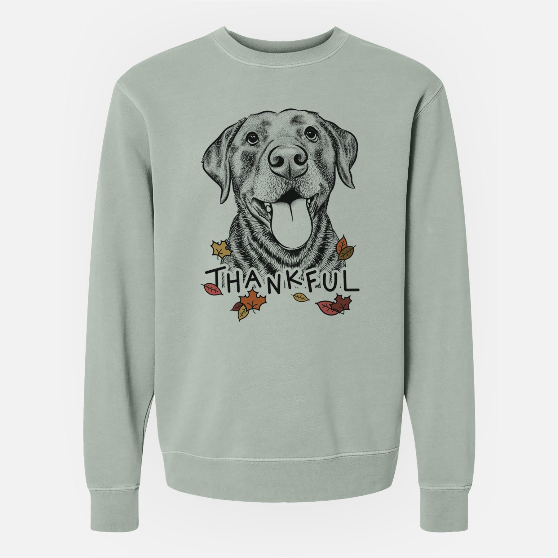 Thankful Gwen the Labrador Retriever - Unisex Pigment Dyed Crew Sweatshirt