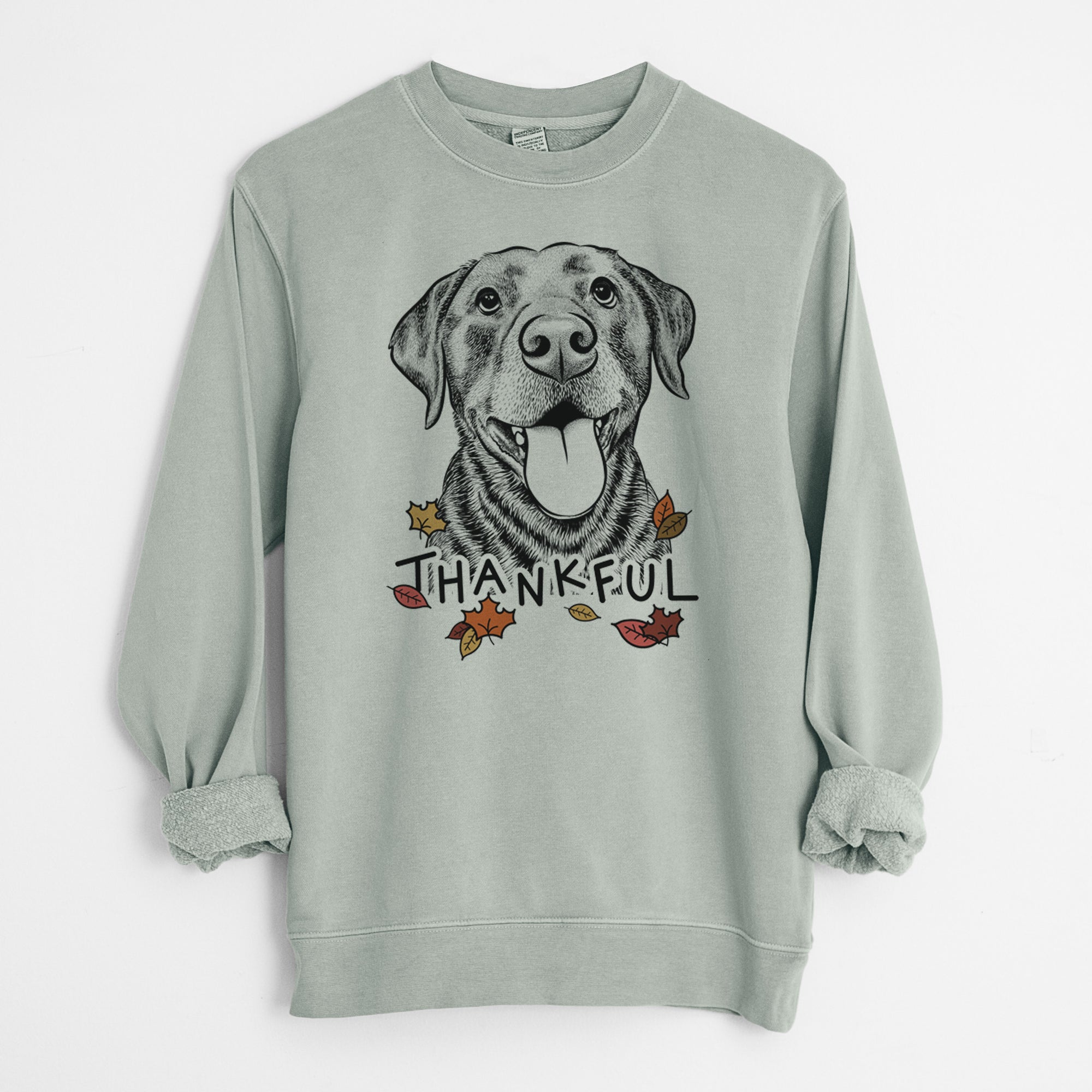 Thankful Gwen the Labrador Retriever - Unisex Pigment Dyed Crew Sweatshirt