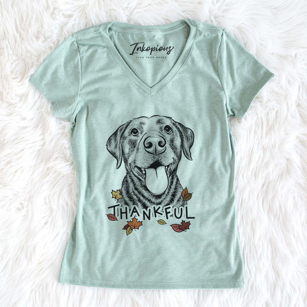 Thankful Gwen the Labrador Retriever - Women&#39;s V-neck Shirt