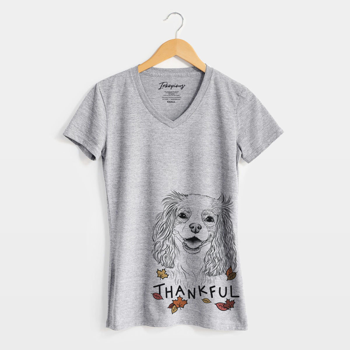 Thankful Halley Comet the Cavalier King Charles Spaniel - Women's V-neck Shirt