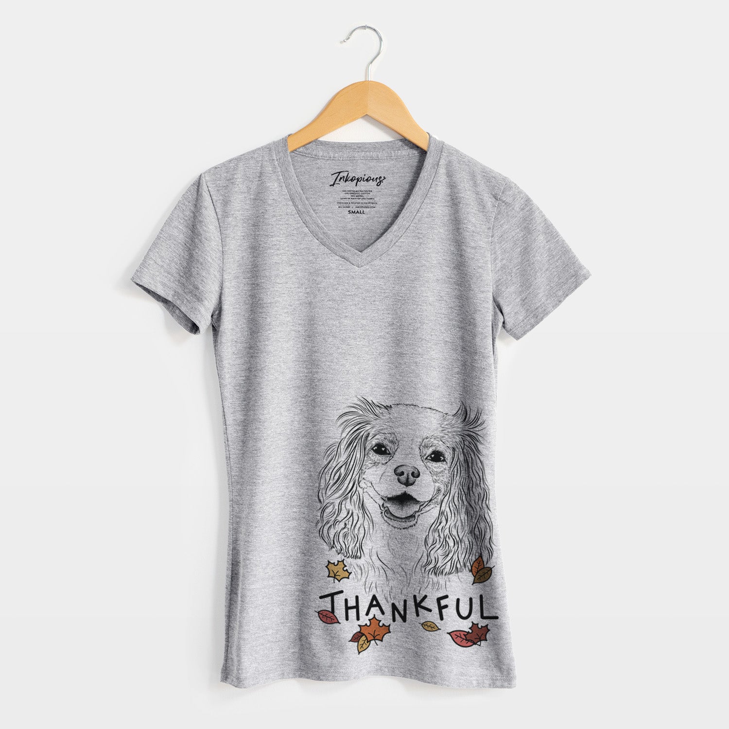 Thankful Halley Comet the Cavalier King Charles Spaniel - Women's V-neck Shirt