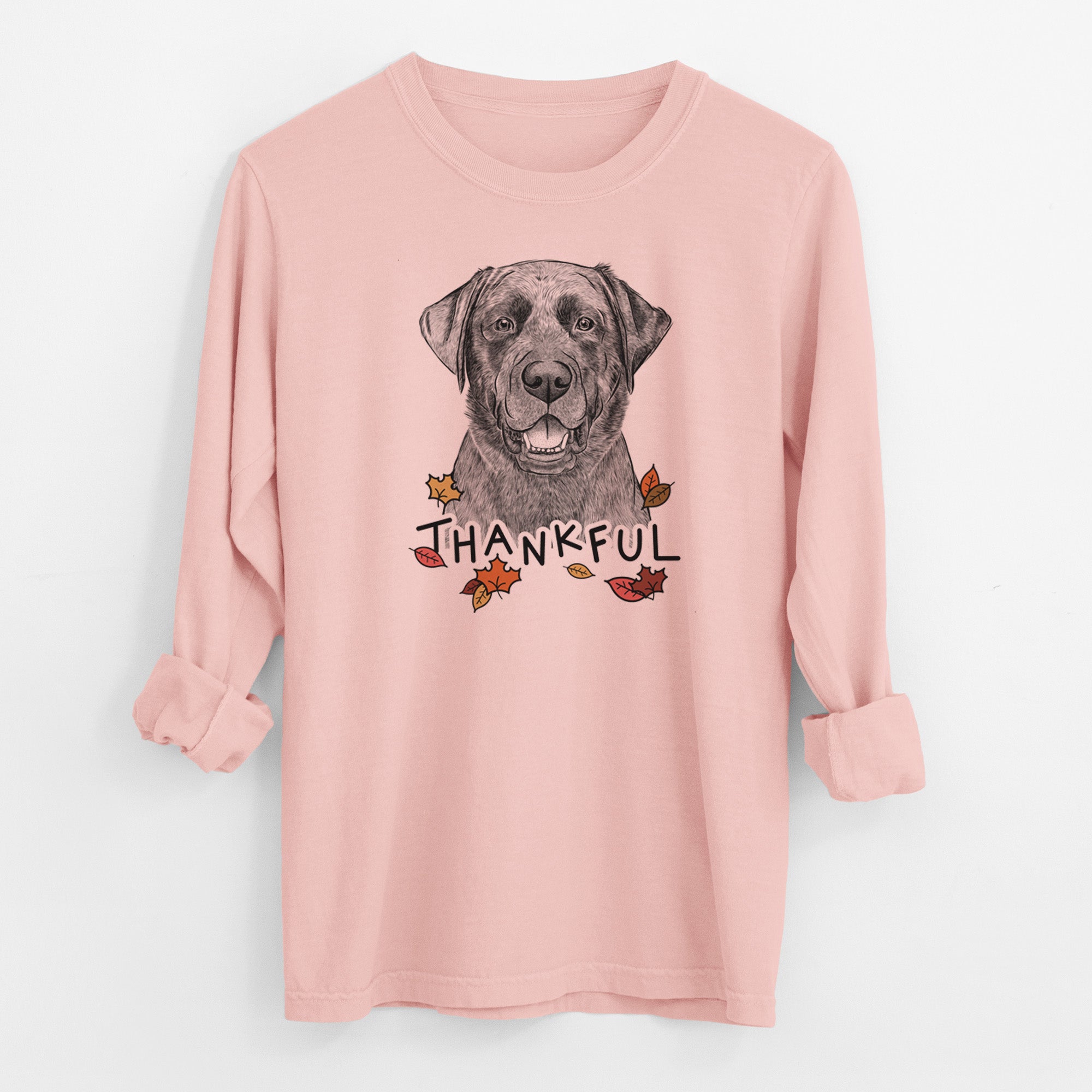 Thankful Heath the Black Lab - Men's Heavyweight 100% Cotton Long Sleeve