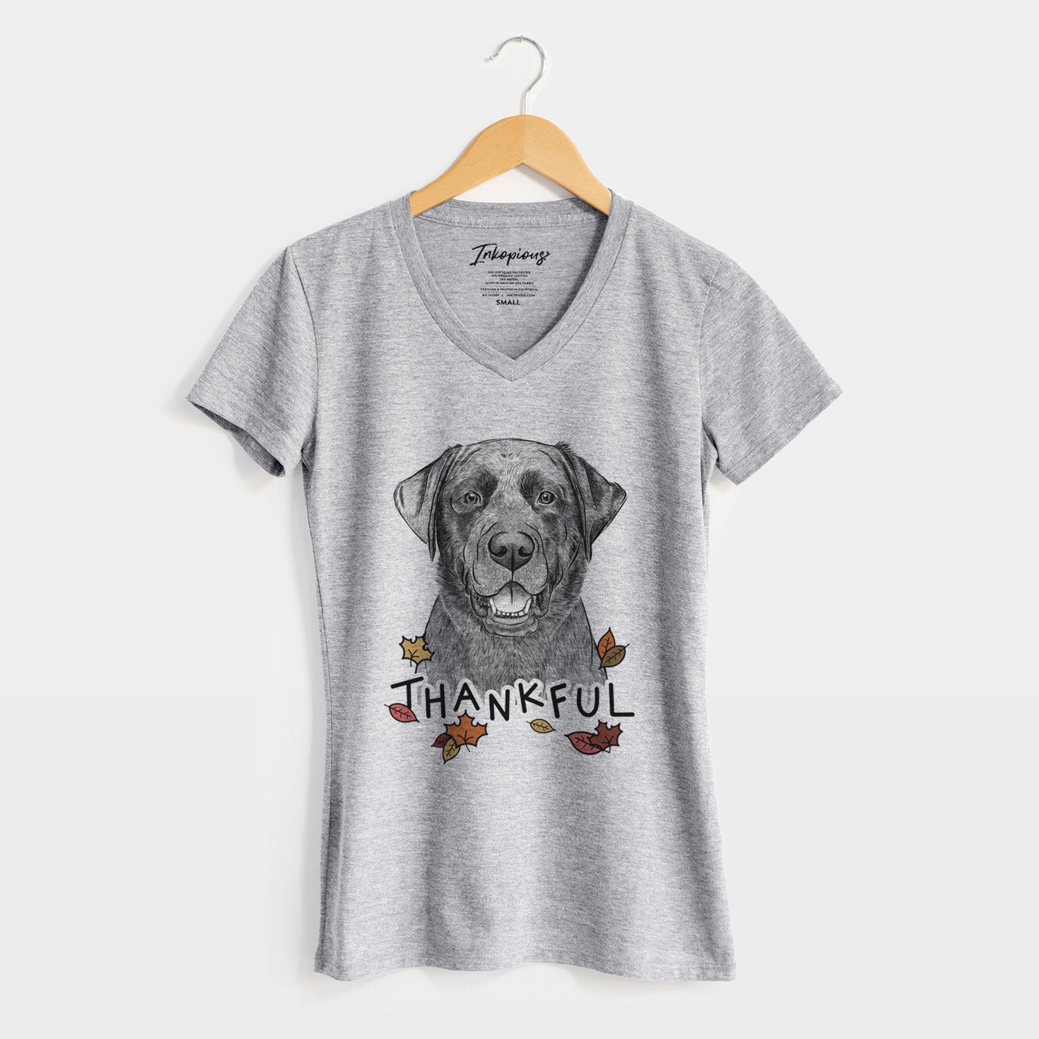 Thankful Heath the Black Lab - Women's V-neck Shirt