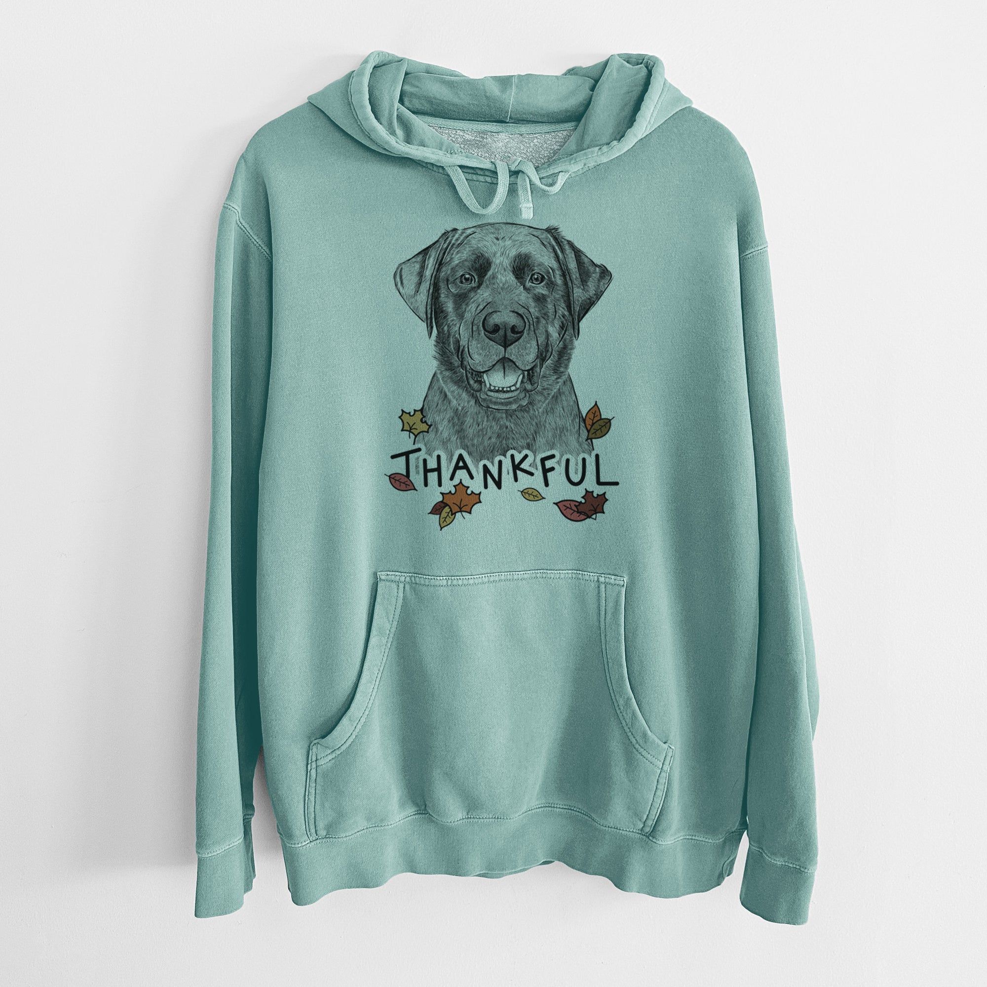 Thankful Heath the Black Lab - Unisex Pigment Dyed Hoodie