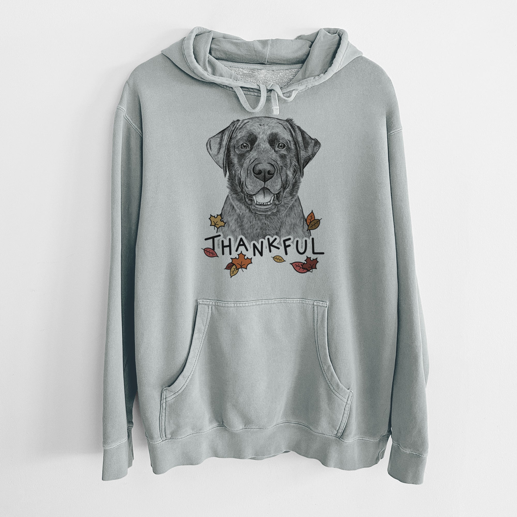 Thankful Heath the Black Lab - Unisex Pigment Dyed Hoodie