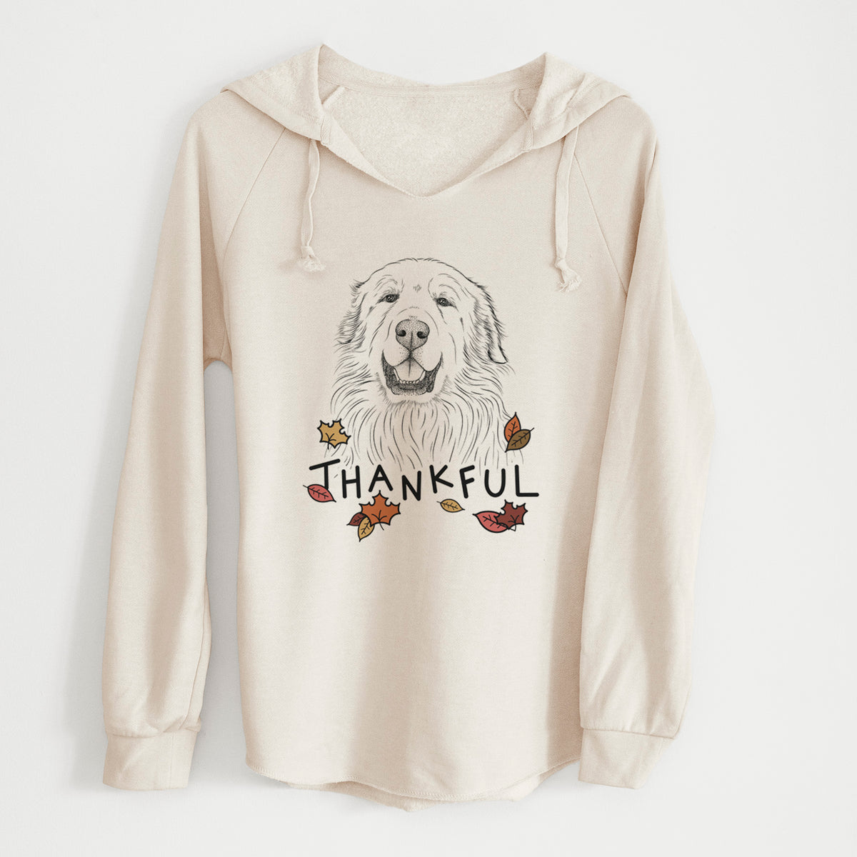 Thankful Horton the Great Pyrenees - Cali Wave Hooded Sweatshirt