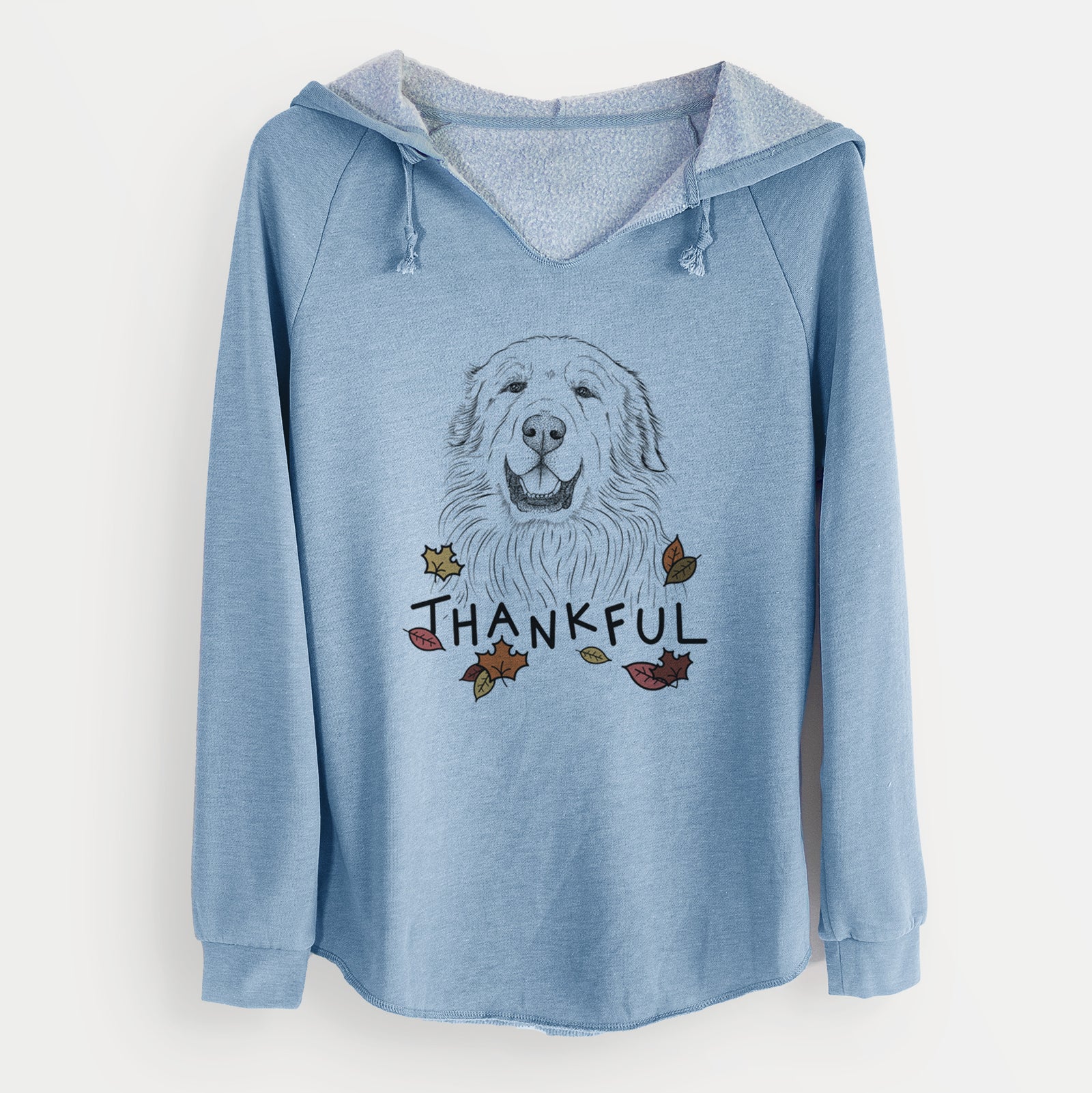 Thankful Horton the Great Pyrenees - Cali Wave Hooded Sweatshirt