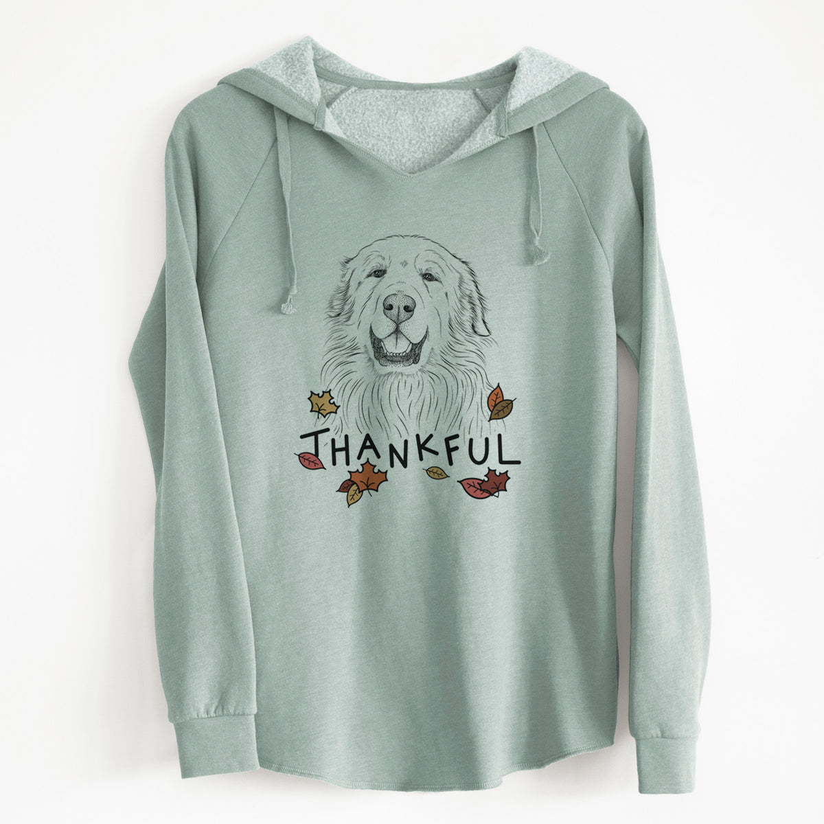 Thankful Horton the Great Pyrenees - Cali Wave Hooded Sweatshirt