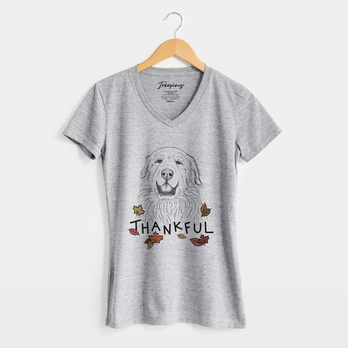 Thankful Horton the Great Pyrenees - Women's V-neck Shirt