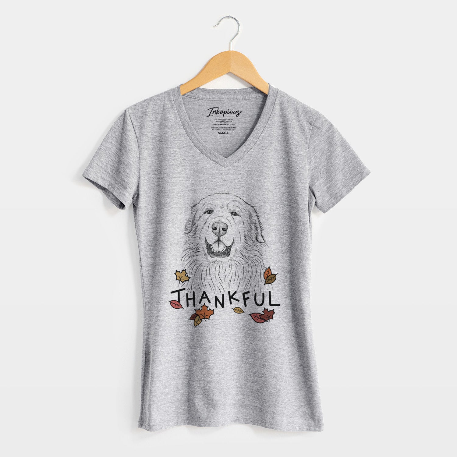 Thankful Horton the Great Pyrenees - Women's V-neck Shirt