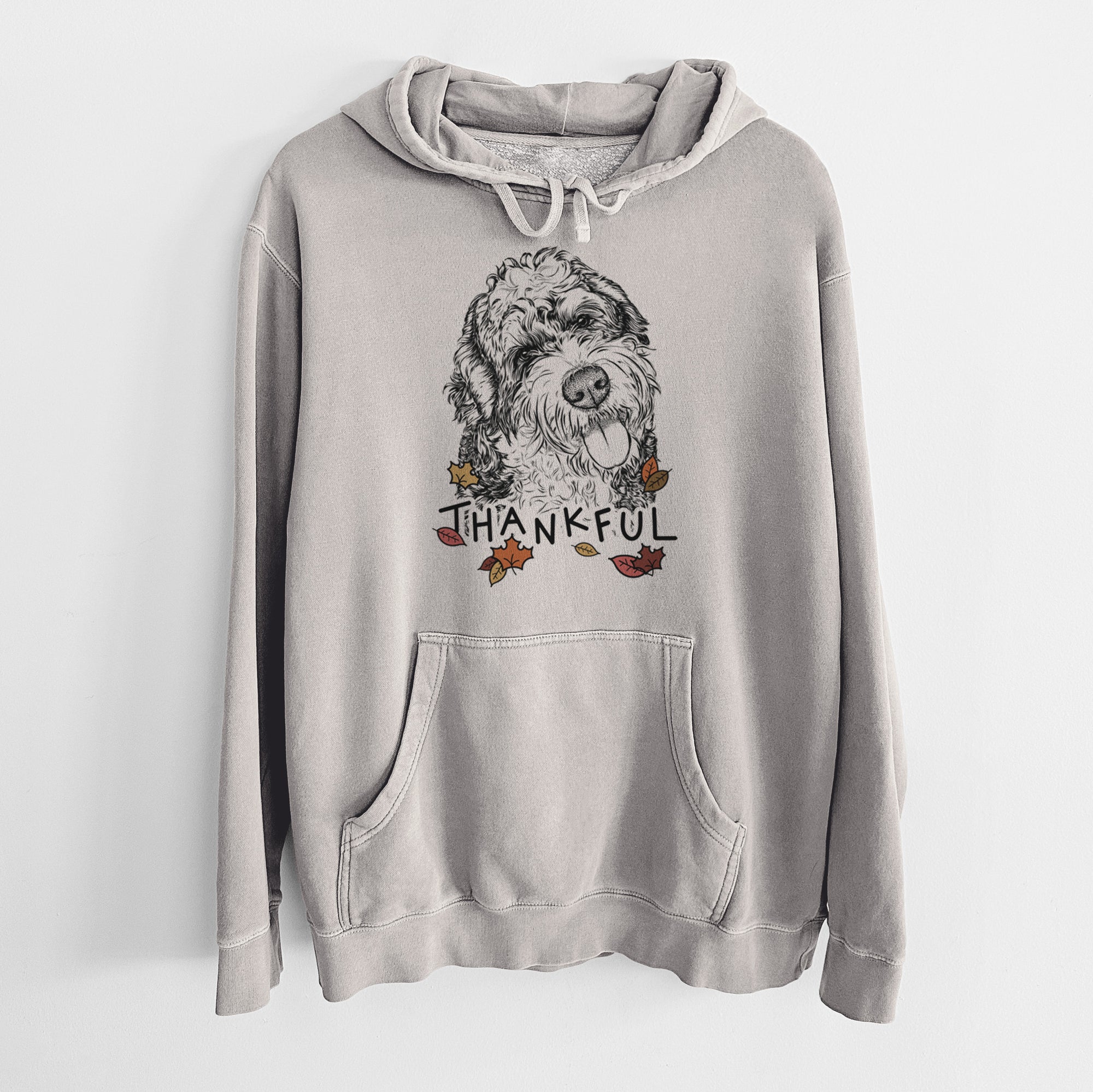 Thankful Kaci the Bernedoodle - Unisex Pigment Dyed Hoodie