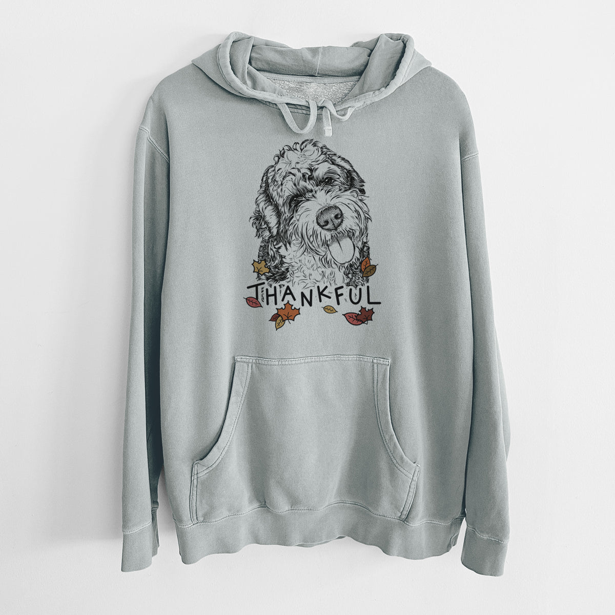Thankful Kaci the Bernedoodle - Unisex Pigment Dyed Hoodie
