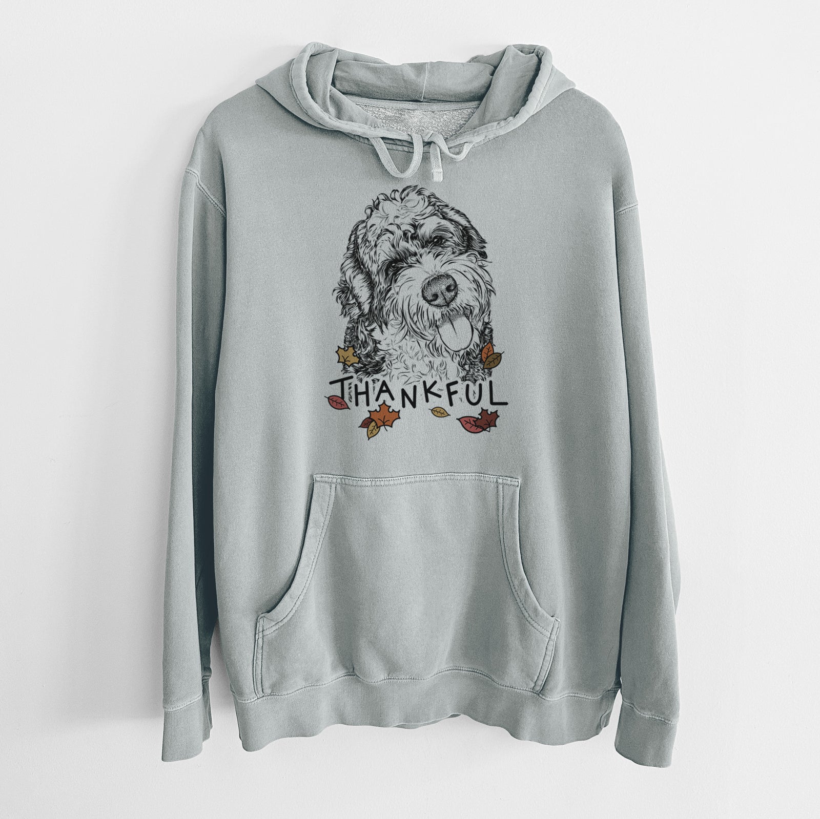 Thankful Kaci the Bernedoodle - Unisex Pigment Dyed Hoodie