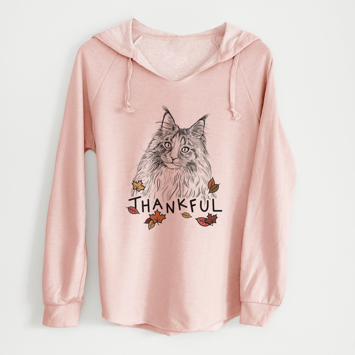 Thankful Kiki the Maine Coon Cat - Cali Wave Hooded Sweatshirt