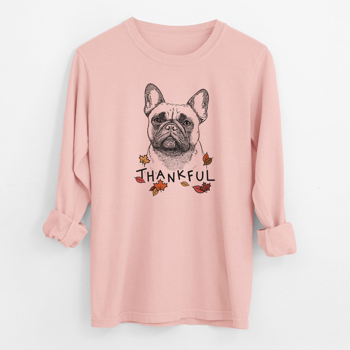 Thankful Kingsleigh the French Bulldog - Men's Heavyweight 100% Cotton Long Sleeve