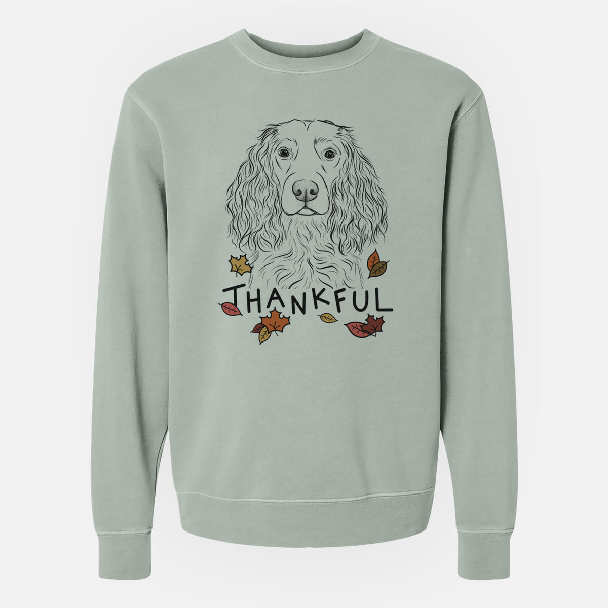 Thankful Landry the Boykin Spaniel - Unisex Pigment Dyed Crew Sweatshirt
