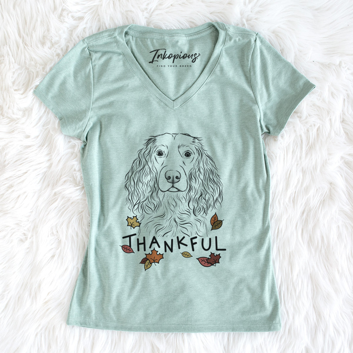 Thankful Landry the Boykin Spaniel - Women's V-neck Shirt