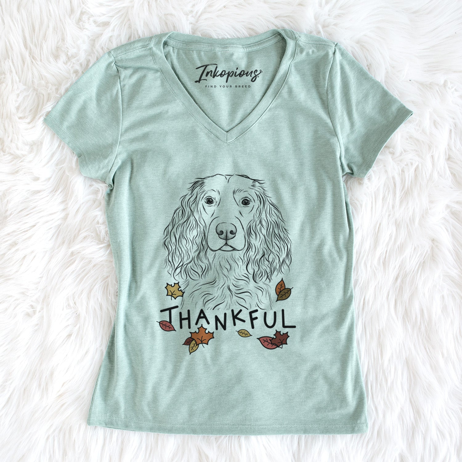 Thankful Landry the Boykin Spaniel - Women's V-neck Shirt