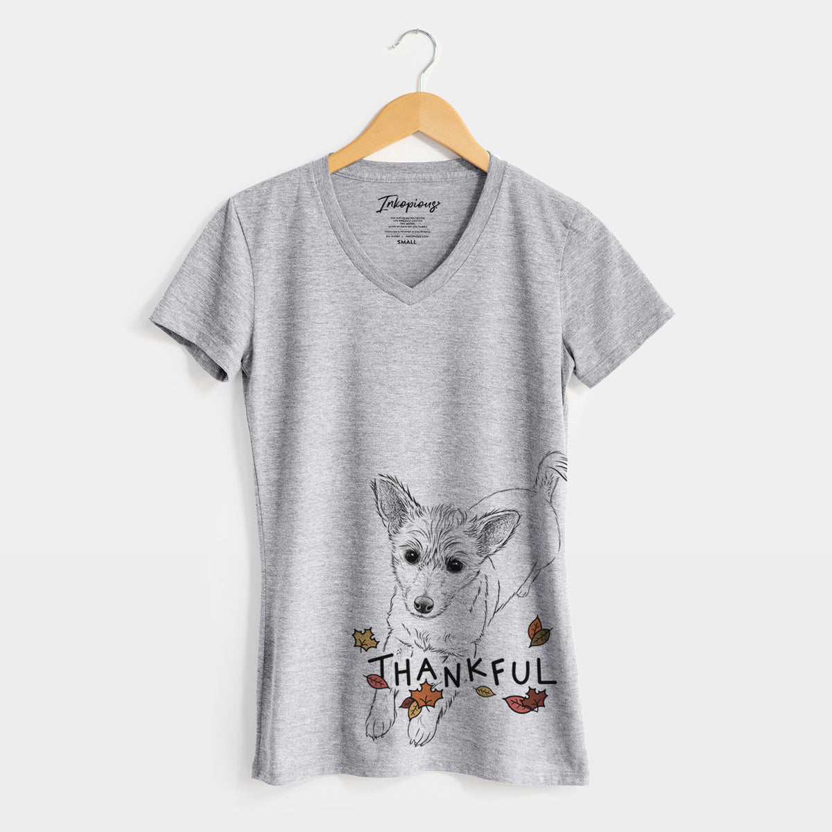 Thankful Maisie the Terrier Mix - Women's V-neck Shirt