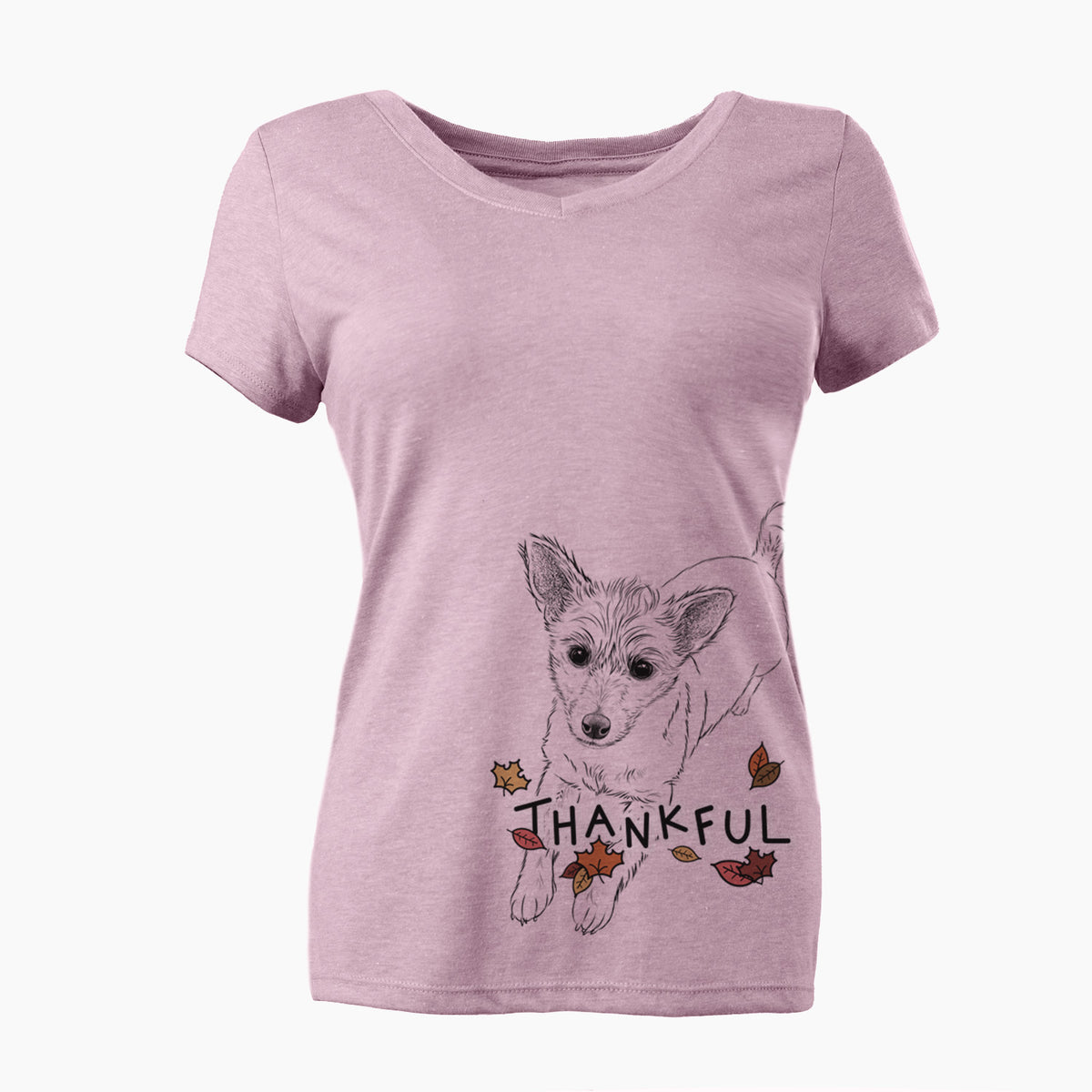 Thankful Maisie the Terrier Mix - Women's V-neck Shirt