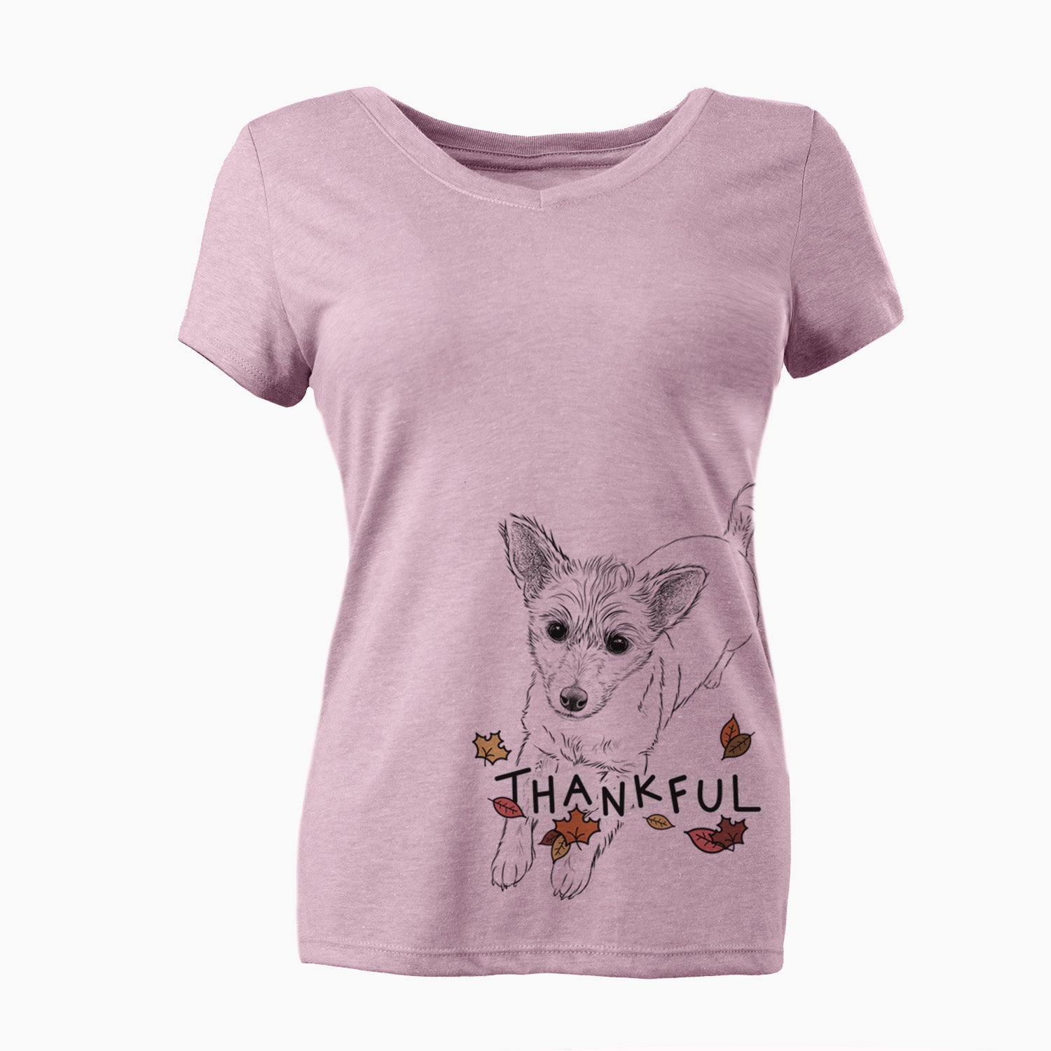 Thankful Maisie the Terrier Mix - Women's V-neck Shirt