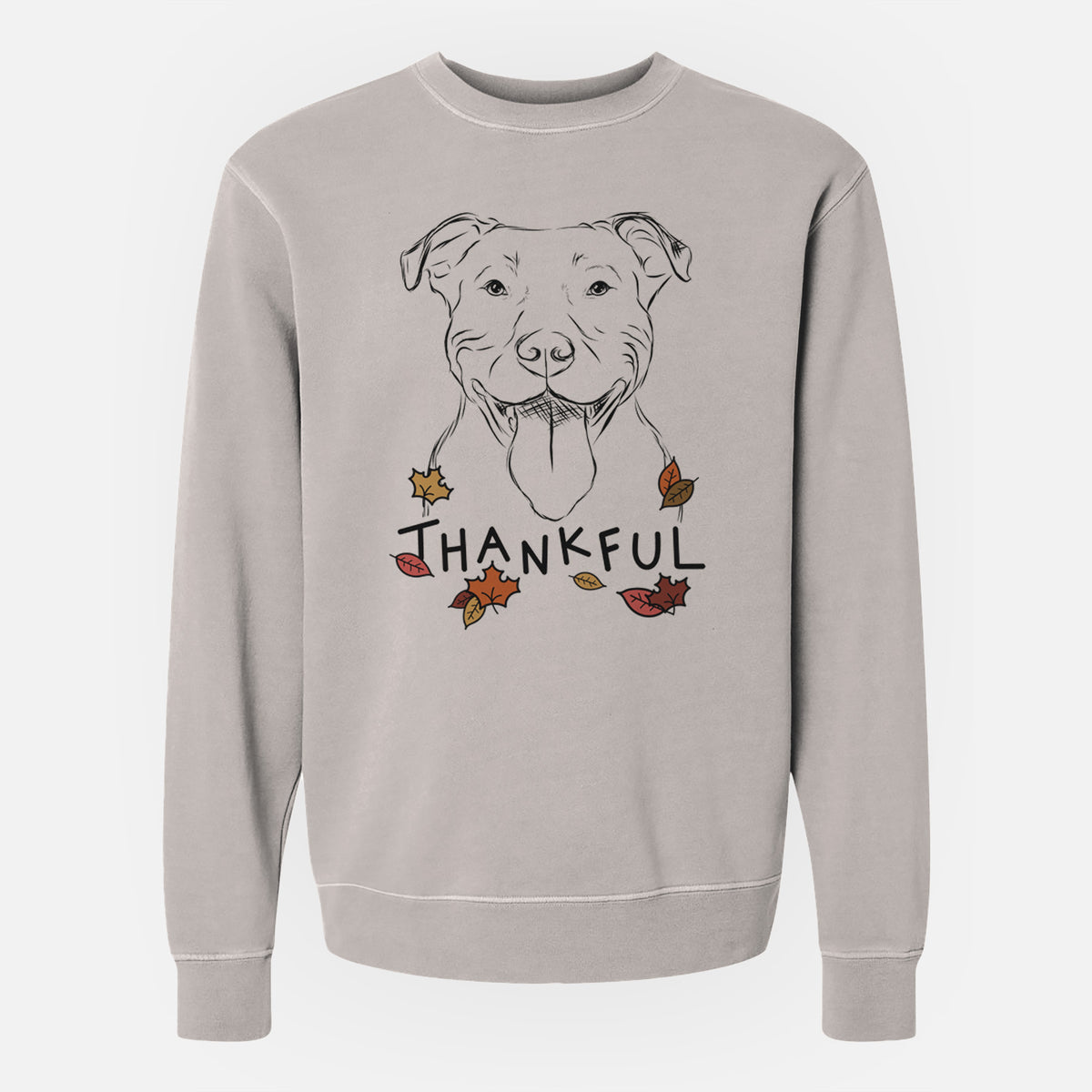 Thankful Major the Pitbull - Unisex Pigment Dyed Crew Sweatshirt