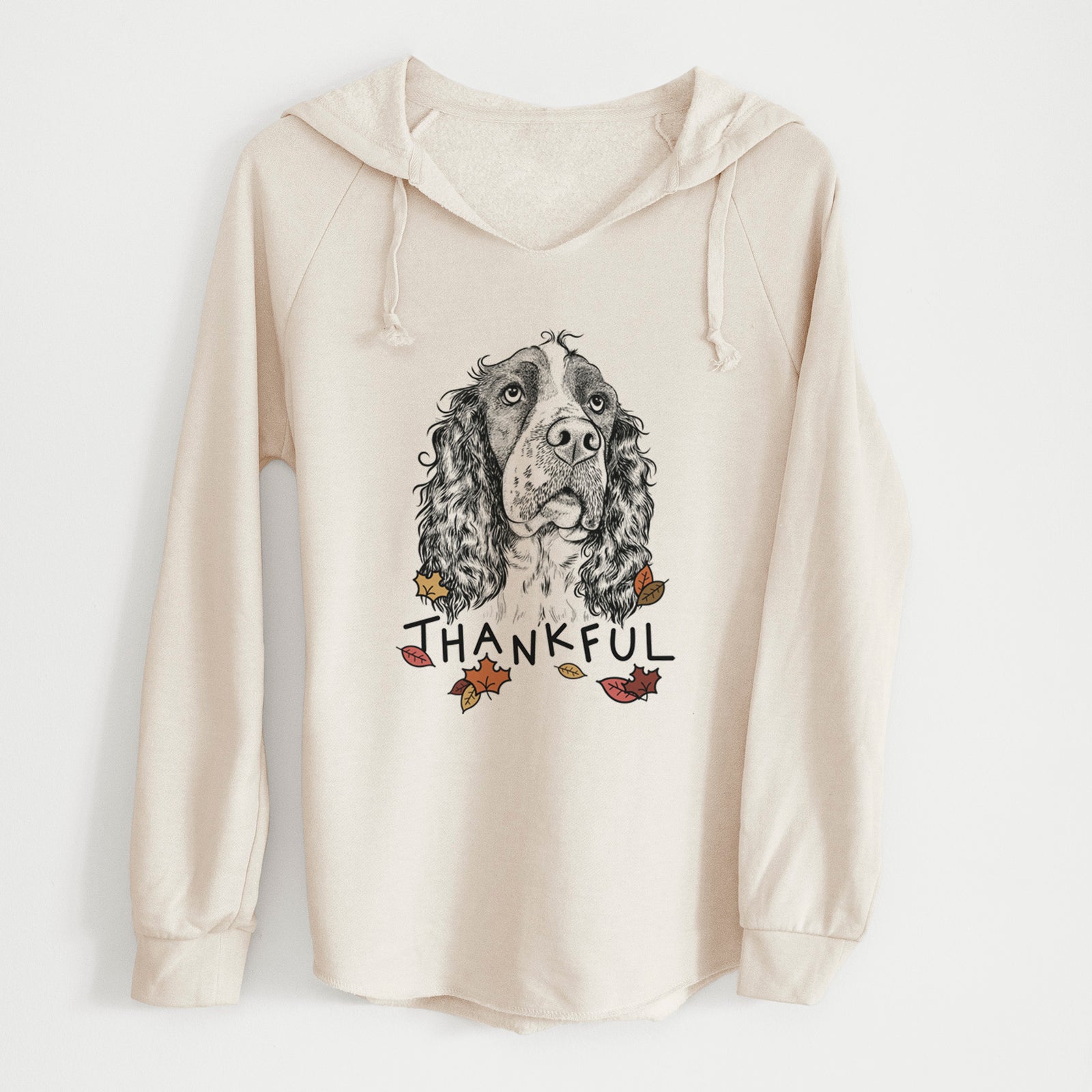 Thankful Millie Mae the English Springer Spaniel - Cali Wave Hooded Sweatshirt