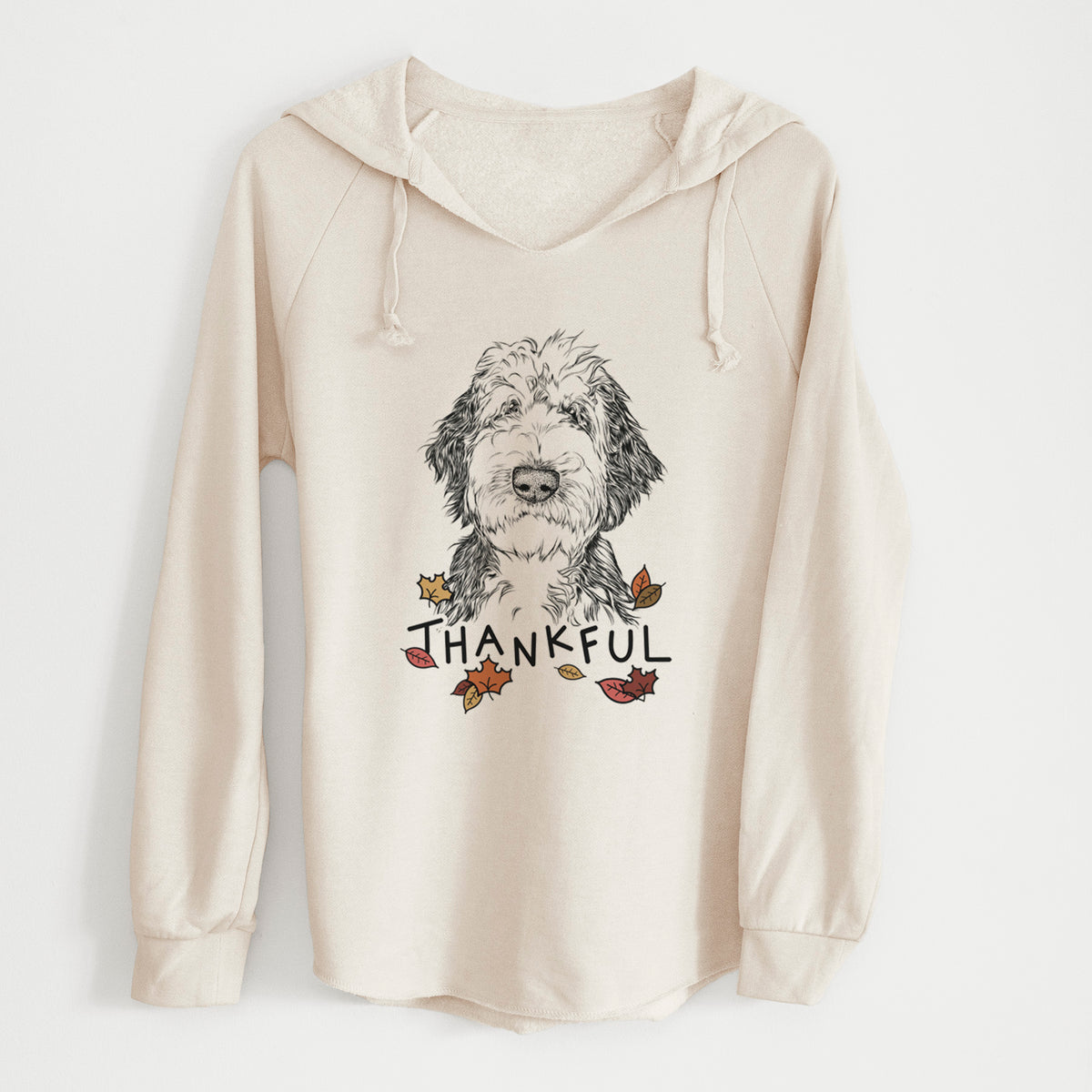 Thankful Milo Fluff the Sheepadoodle - Cali Wave Hooded Sweatshirt