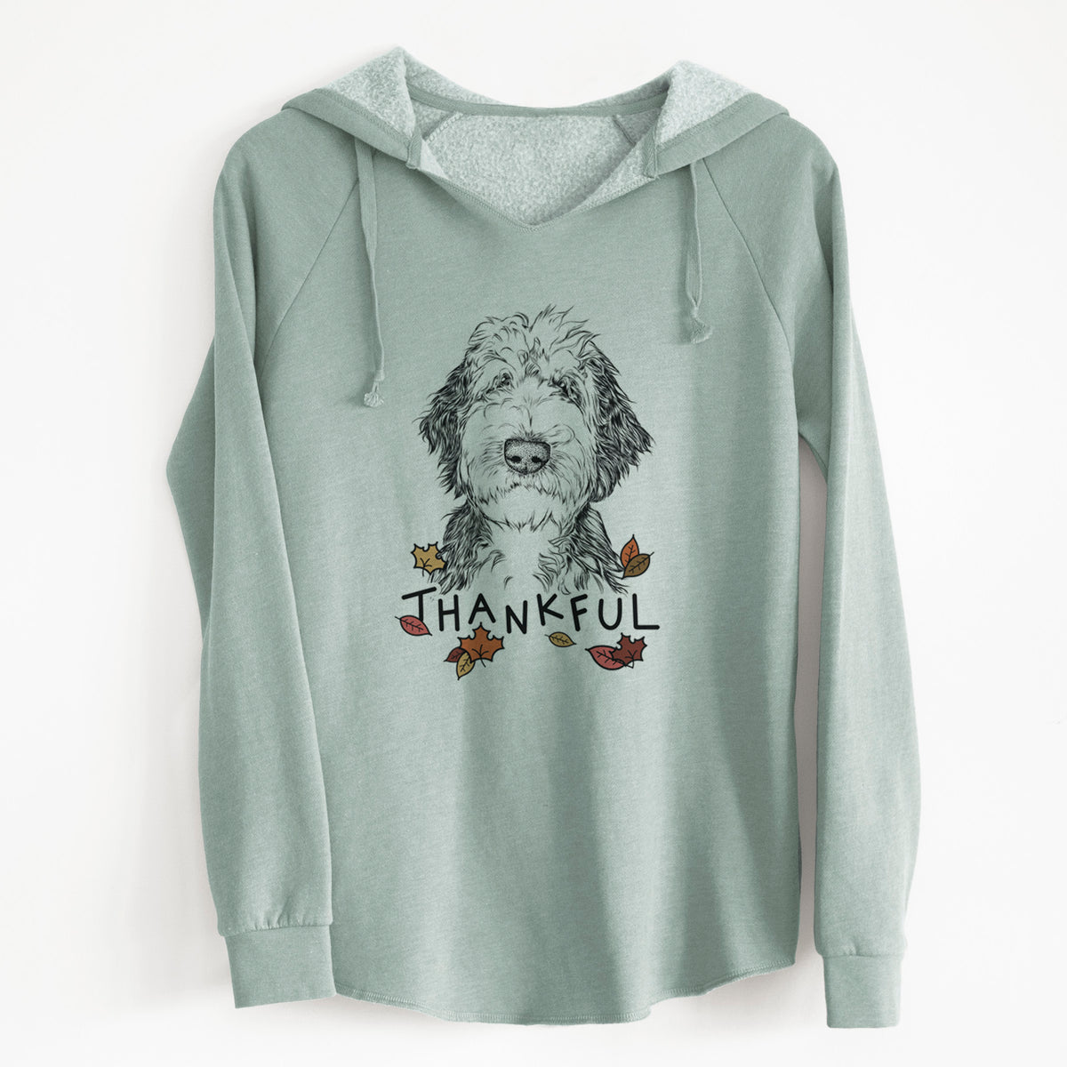 Thankful Milo Fluff the Sheepadoodle - Cali Wave Hooded Sweatshirt