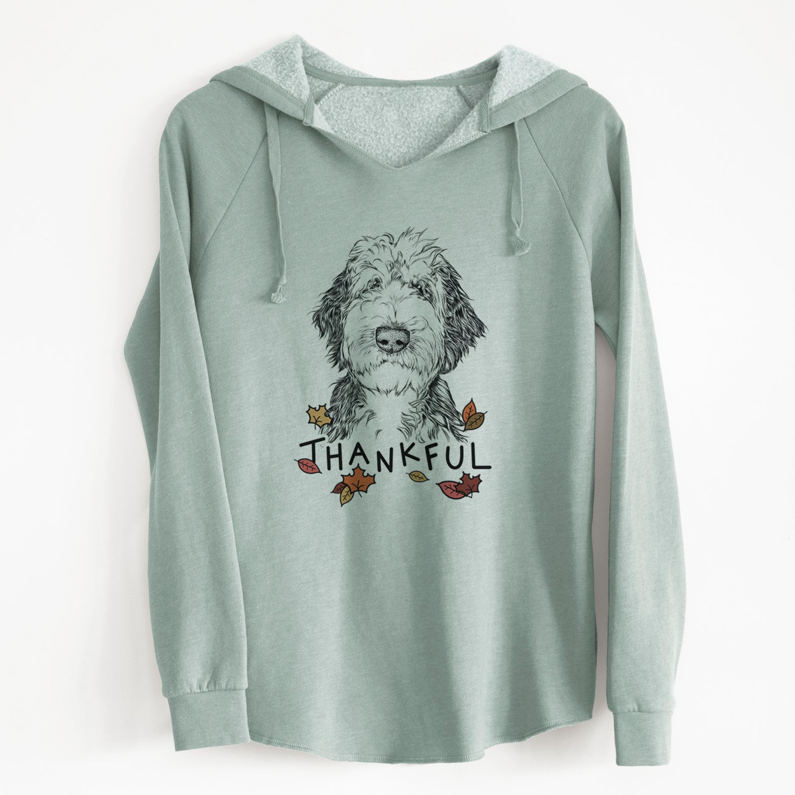 Thankful Milo Fluff the Sheepadoodle - Cali Wave Hooded Sweatshirt