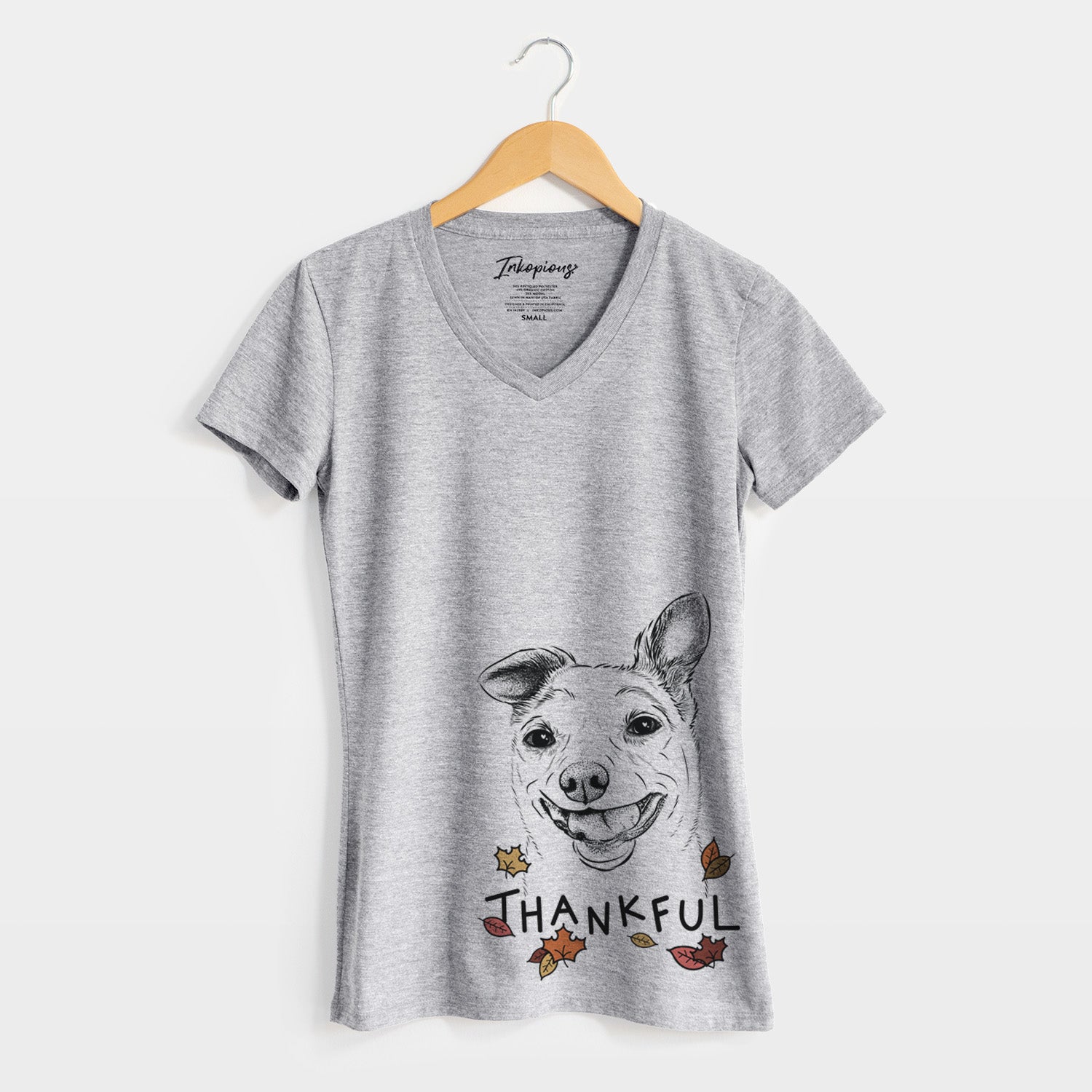 Thankful Mortimer the Mixed Breed - Women's V-neck Shirt