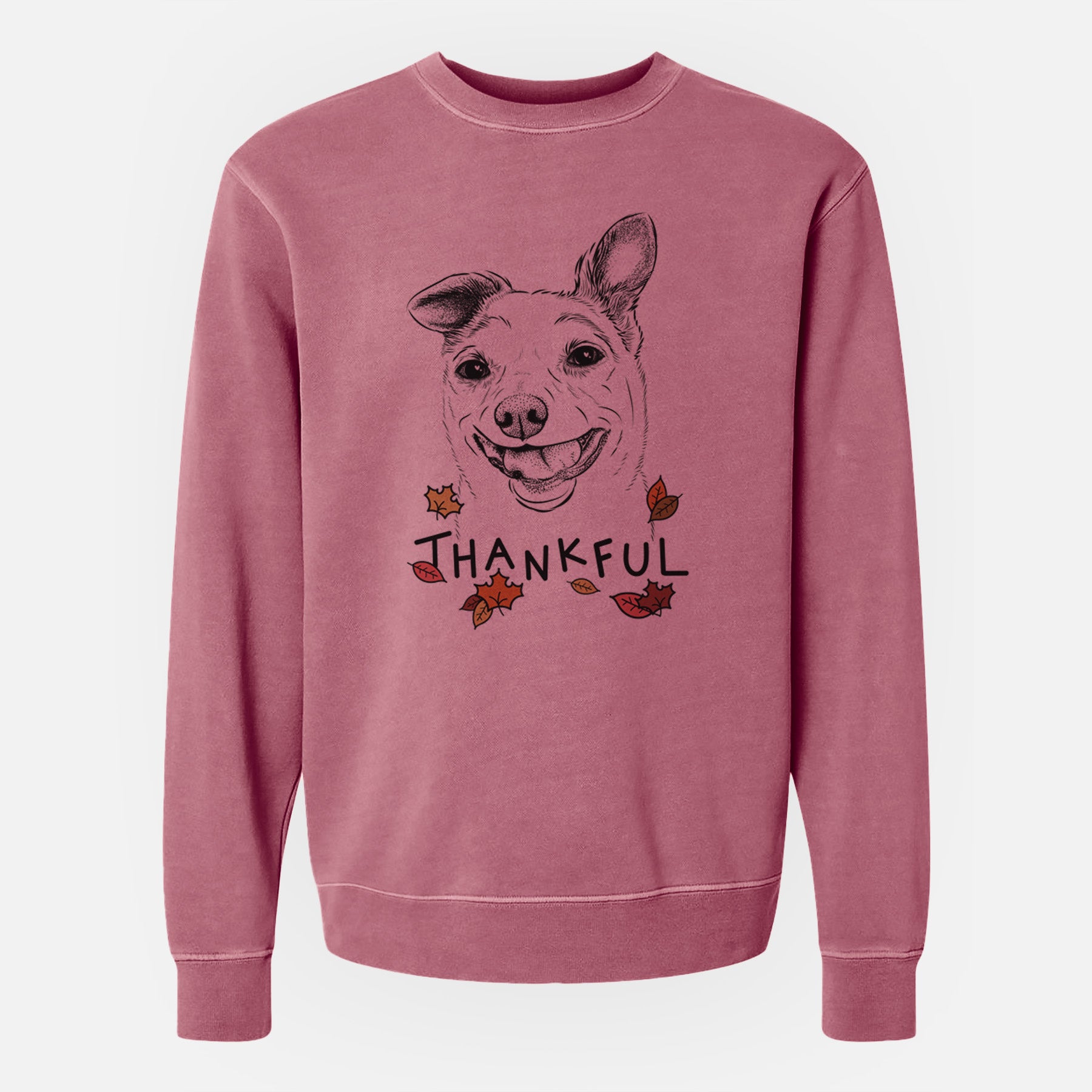 Thankful Mortimer the Mixed Breed - Unisex Pigment Dyed Crew Sweatshirt