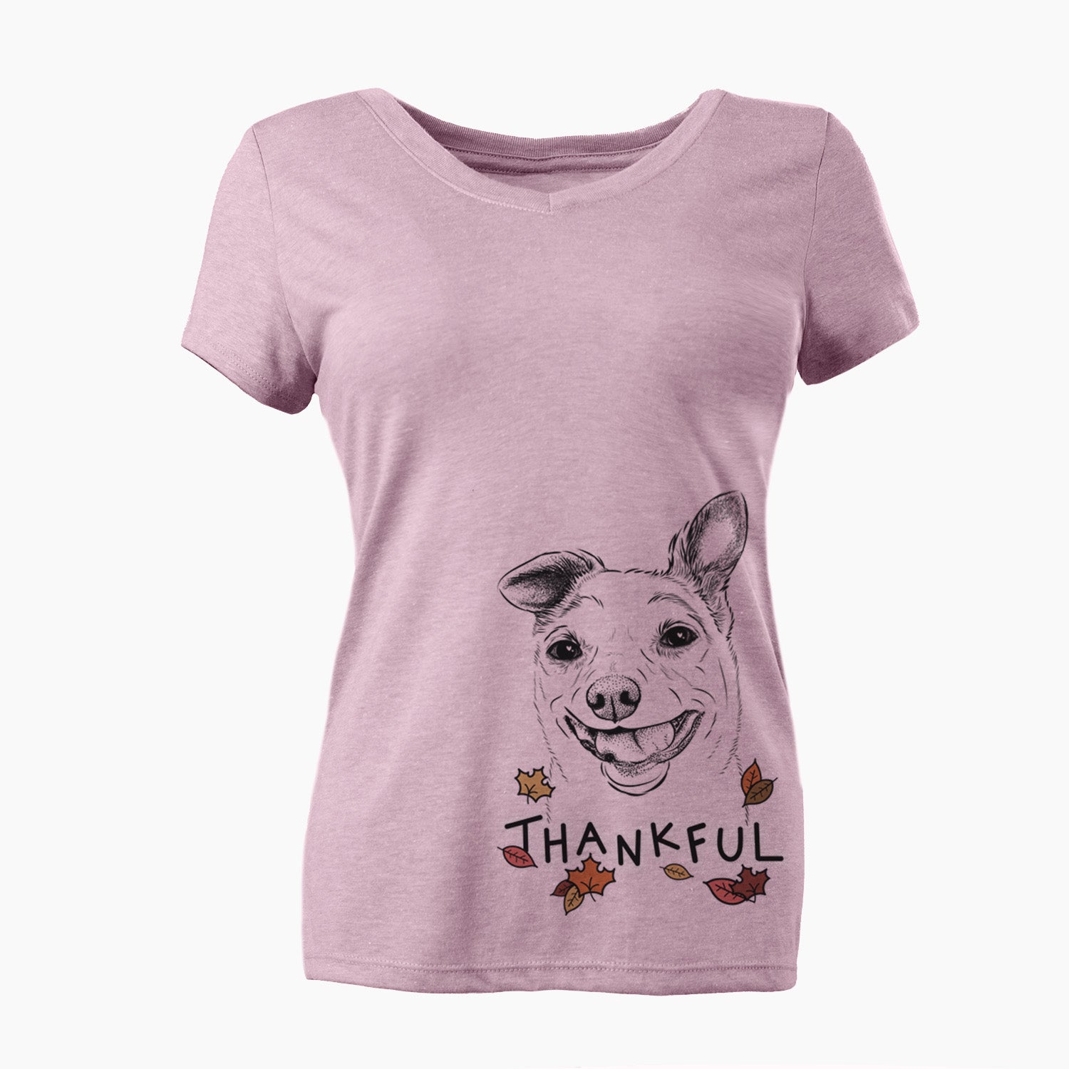 Thankful Mortimer the Mixed Breed - Women's V-neck Shirt