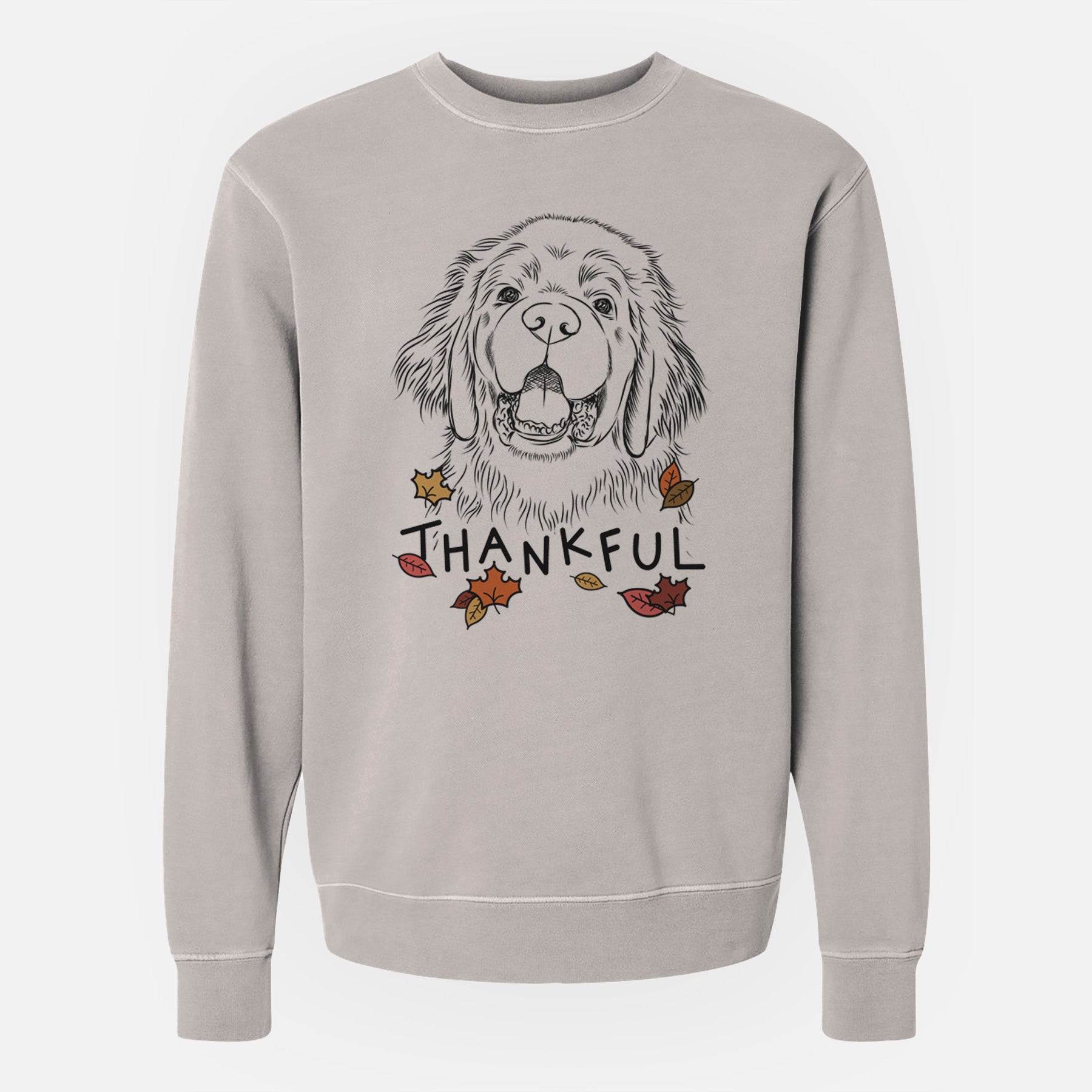 Thankful Mozart the Newfoundland - Unisex Pigment Dyed Crew Sweatshirt