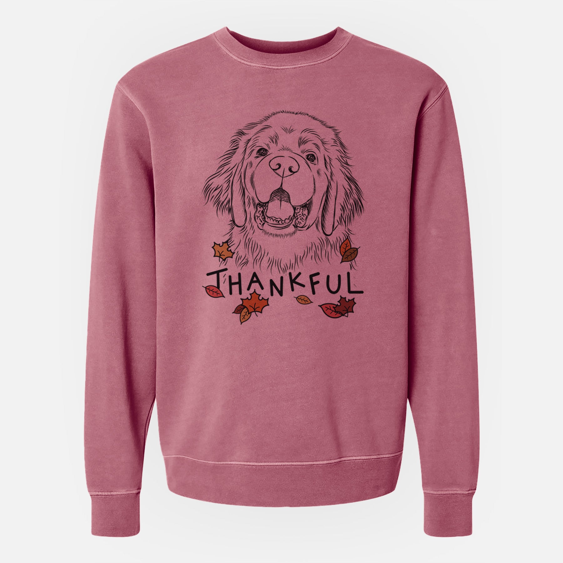 Thankful Mozart the Newfoundland - Unisex Pigment Dyed Crew Sweatshirt