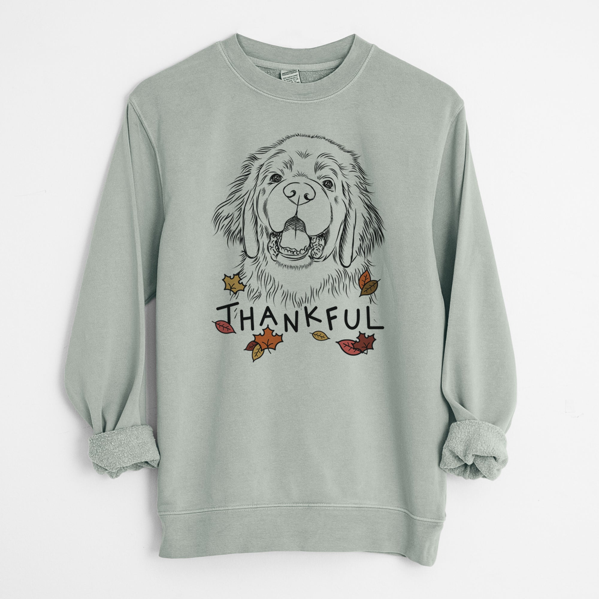 Thankful Mozart the Newfoundland - Unisex Pigment Dyed Crew Sweatshirt