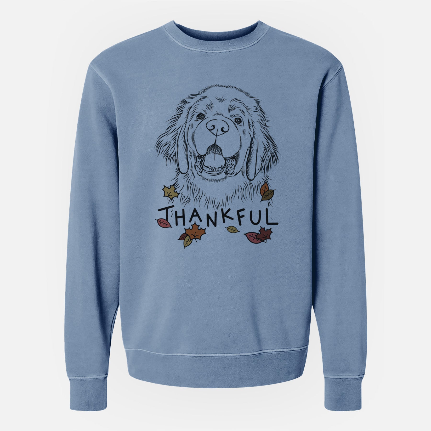 Thankful Mozart the Newfoundland - Unisex Pigment Dyed Crew Sweatshirt