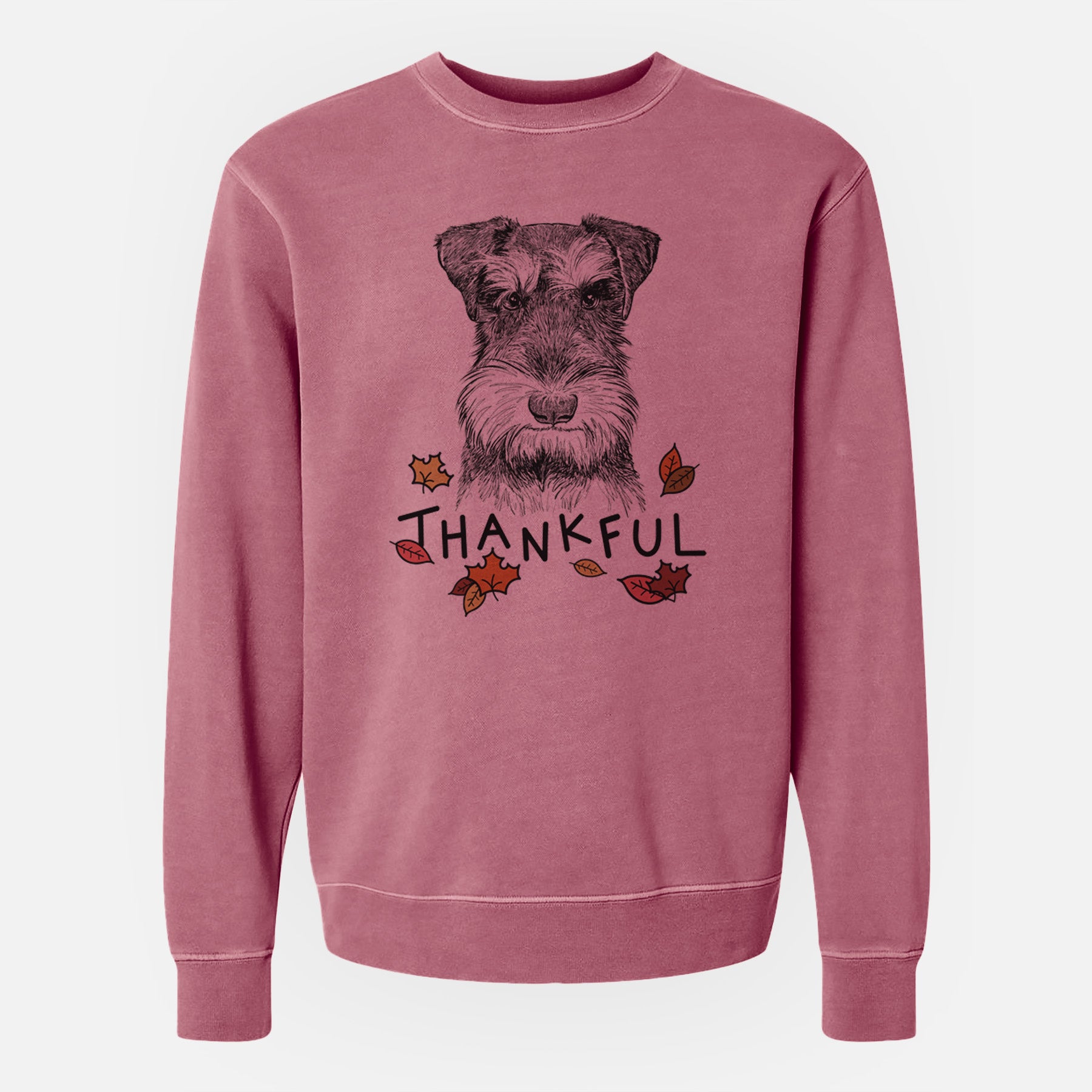 Thankful Murphy the Mini Schnauzer - Unisex Pigment Dyed Crew Sweatshirt