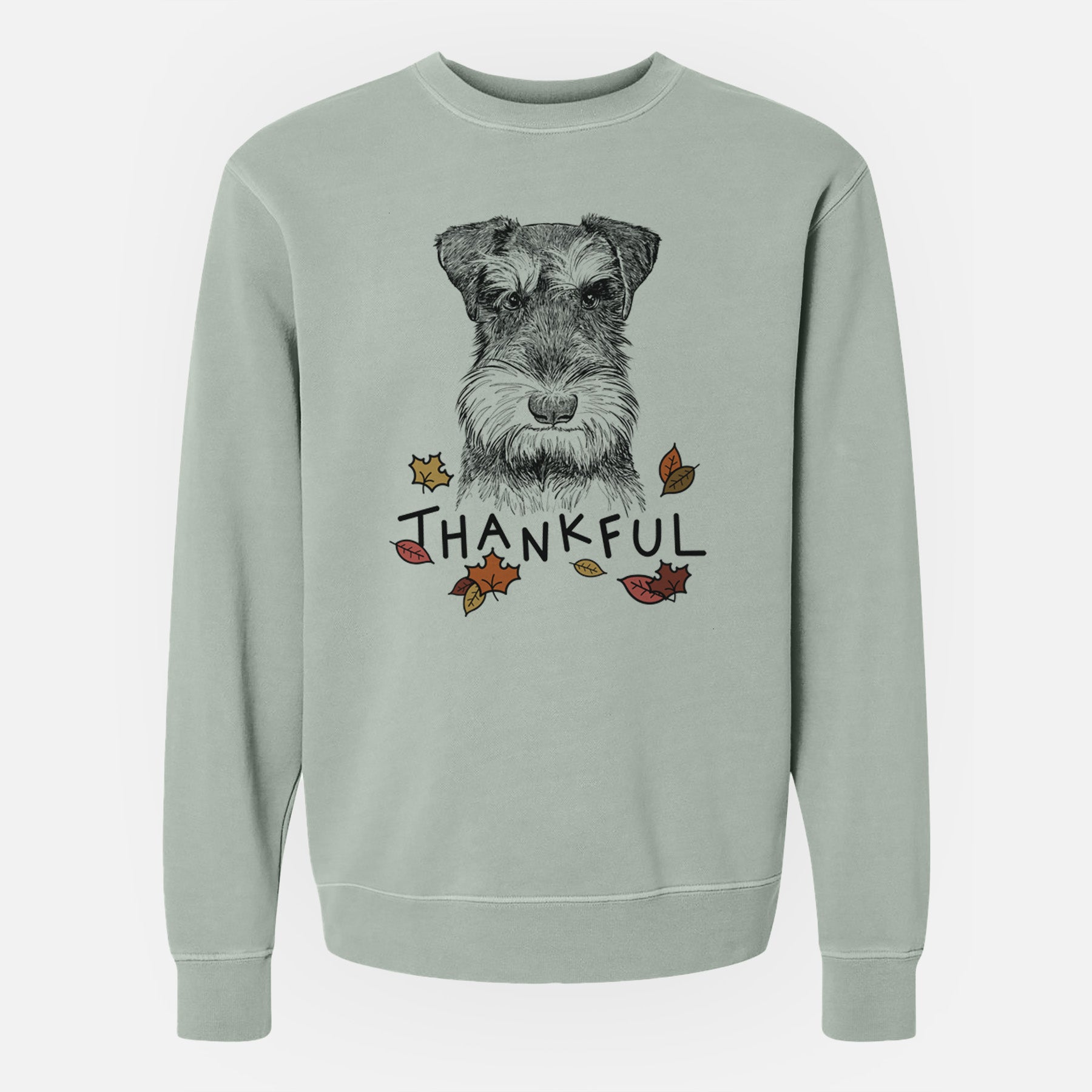 Thankful Murphy the Mini Schnauzer - Unisex Pigment Dyed Crew Sweatshirt