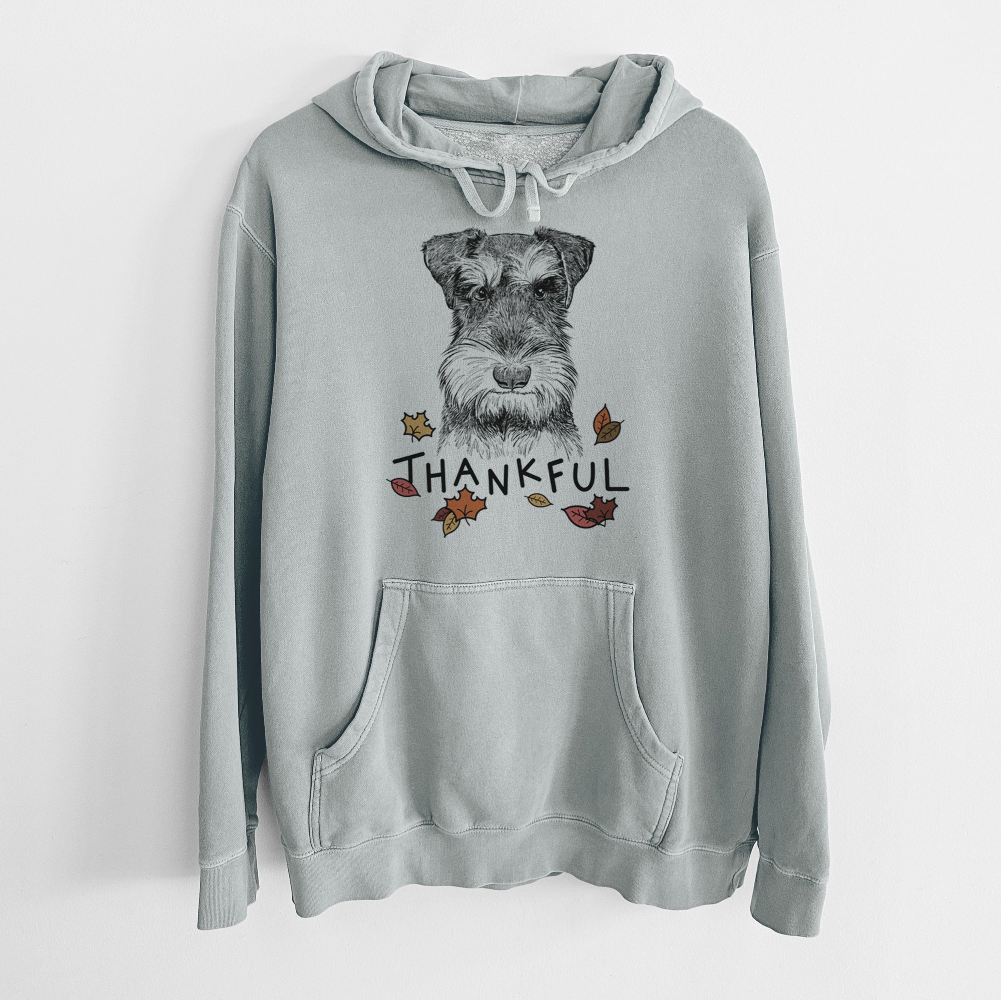 Thankful Murphy the Mini Schnauzer - Unisex Pigment Dyed Hoodie