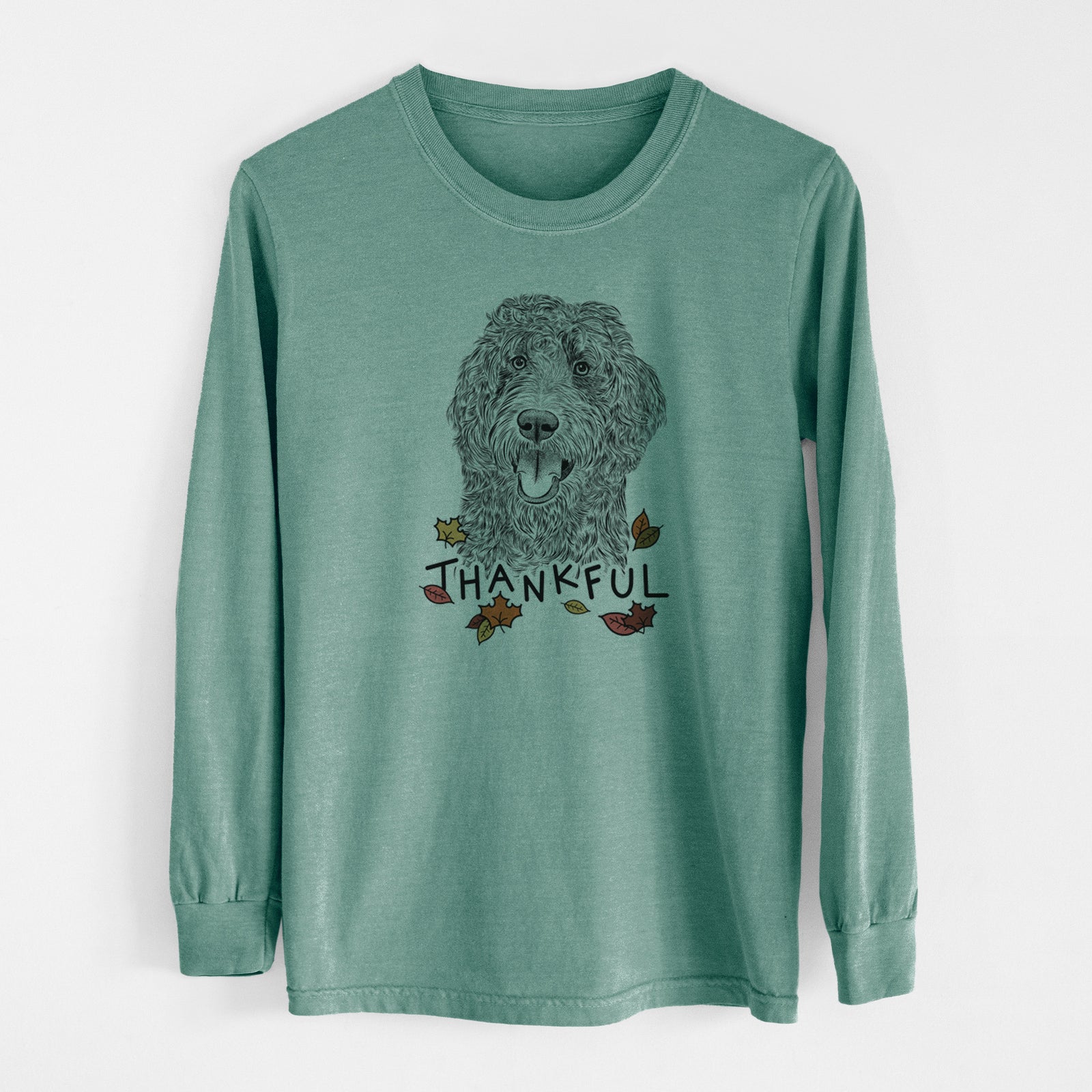 Thankful Murr Dog the Labradoodle - Men's Heavyweight 100% Cotton Long Sleeve