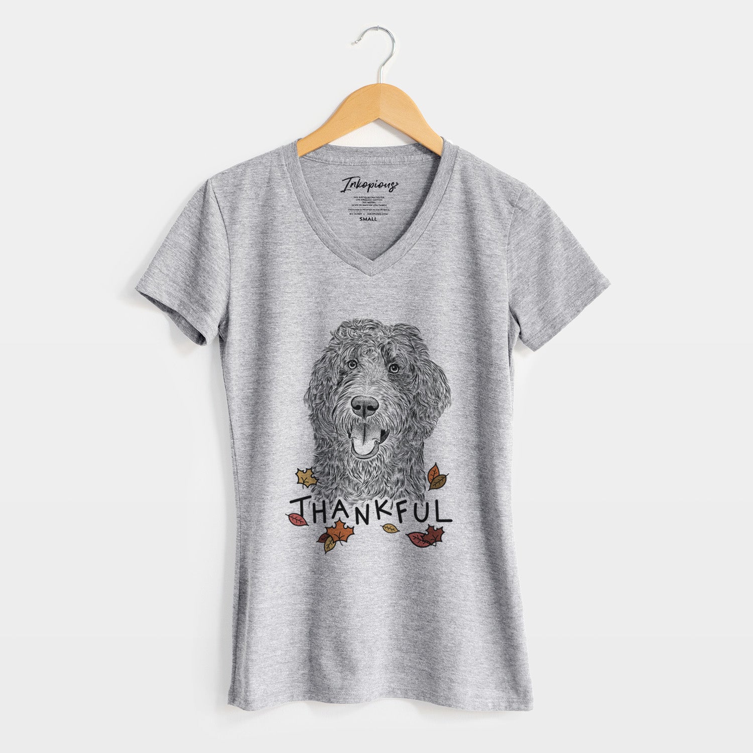 Thankful Murr Dog the Labradoodle - Women's V-neck Shirt