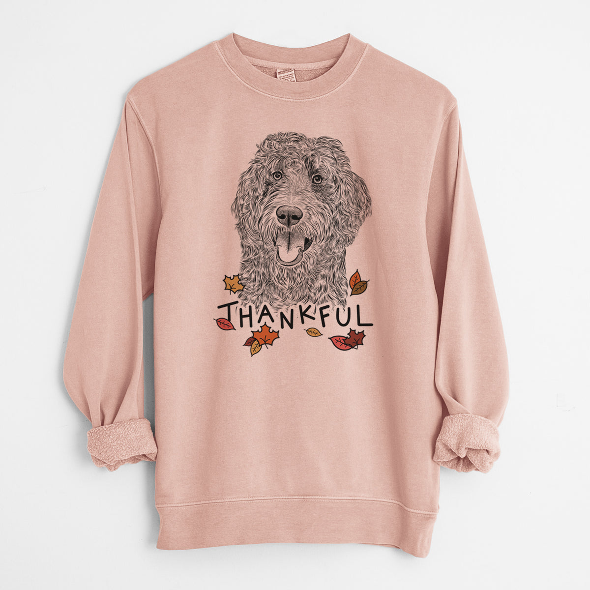 Thankful Murr Dog the Labradoodle - Unisex Pigment Dyed Crew Sweatshirt