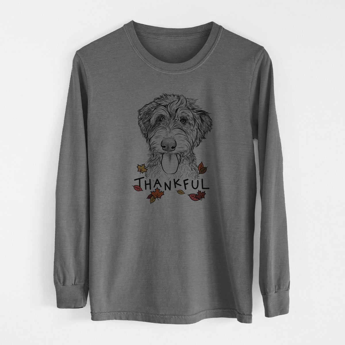 Thankful Myrtle Mae the Aussiedoodle - Men's Heavyweight 100% Cotton Long Sleeve